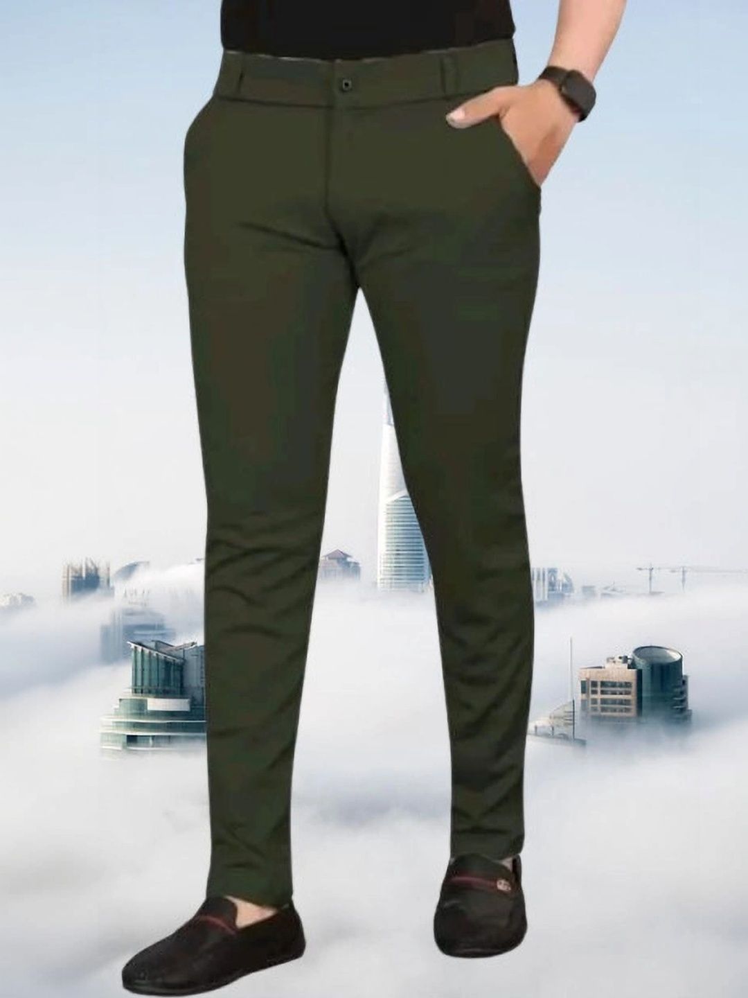 Nk staylish Men Smart Slim Fit Easy Wash Trousers-picture-34