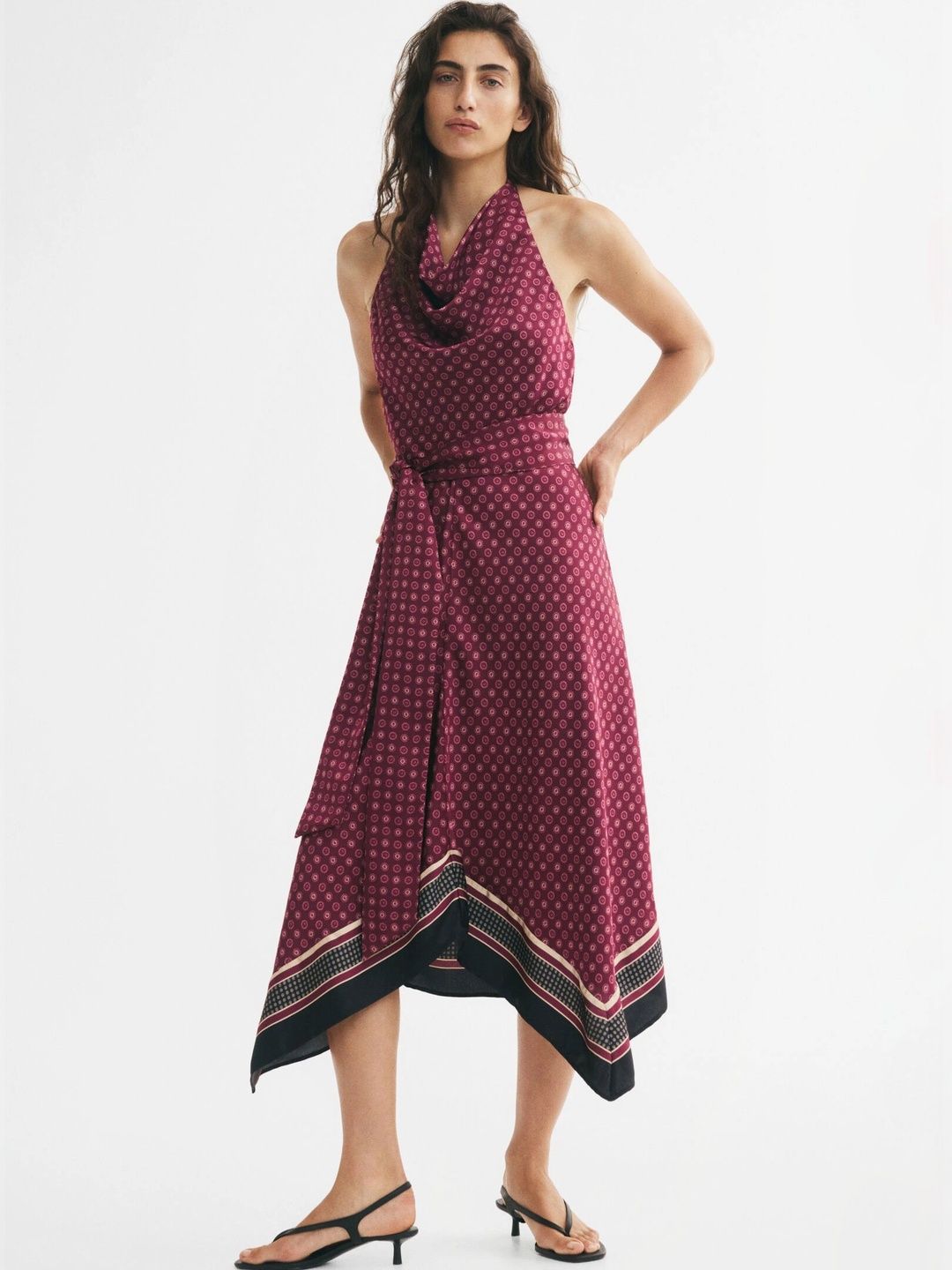 H&M Print Cowl Neck A-Line Midi Dress-picture-31