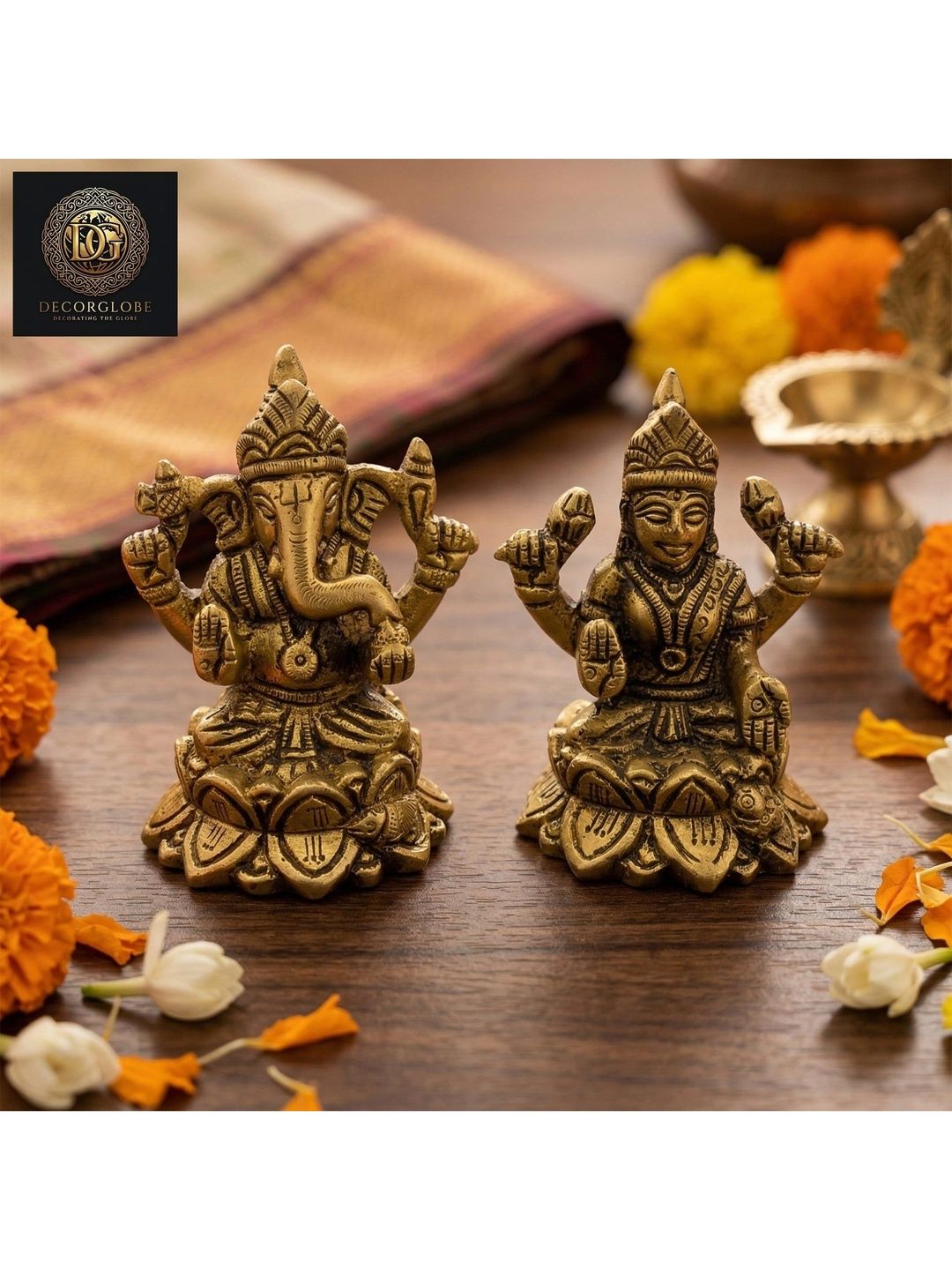DecorGlobe Gold-Toned Religious Idol Showpiece-picture-0