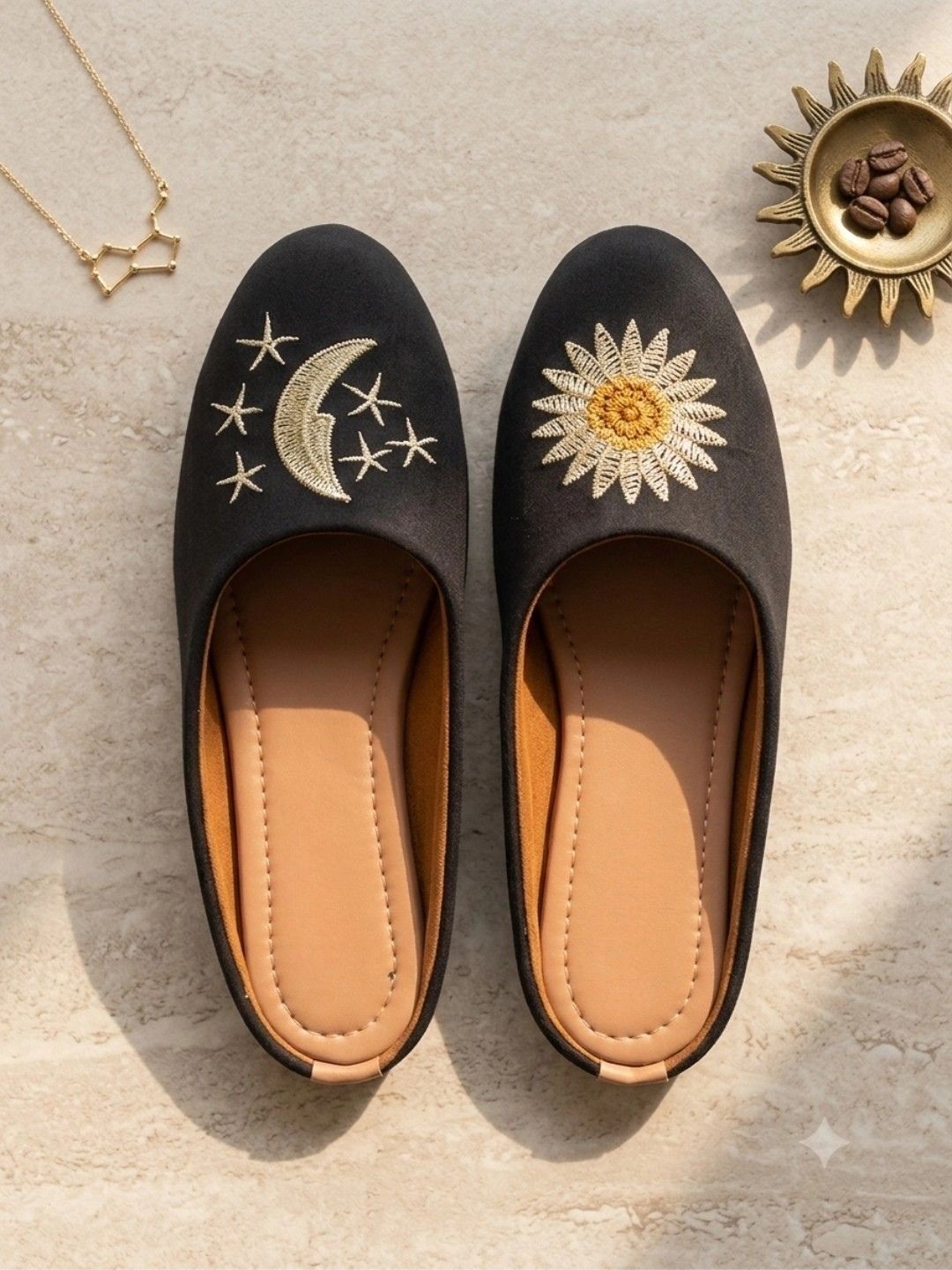 Twirl & Toe Women Embellished Mules with Embroidered Flats-picture-19