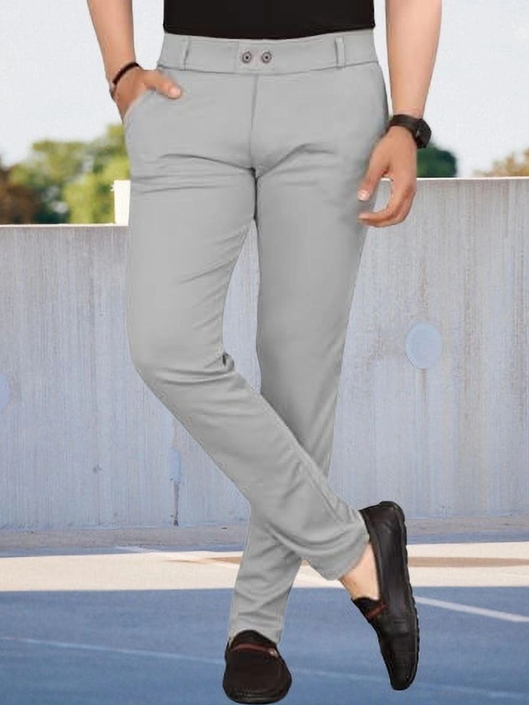 Nk staylish Men Smart Slim Fit Trousers-picture-52