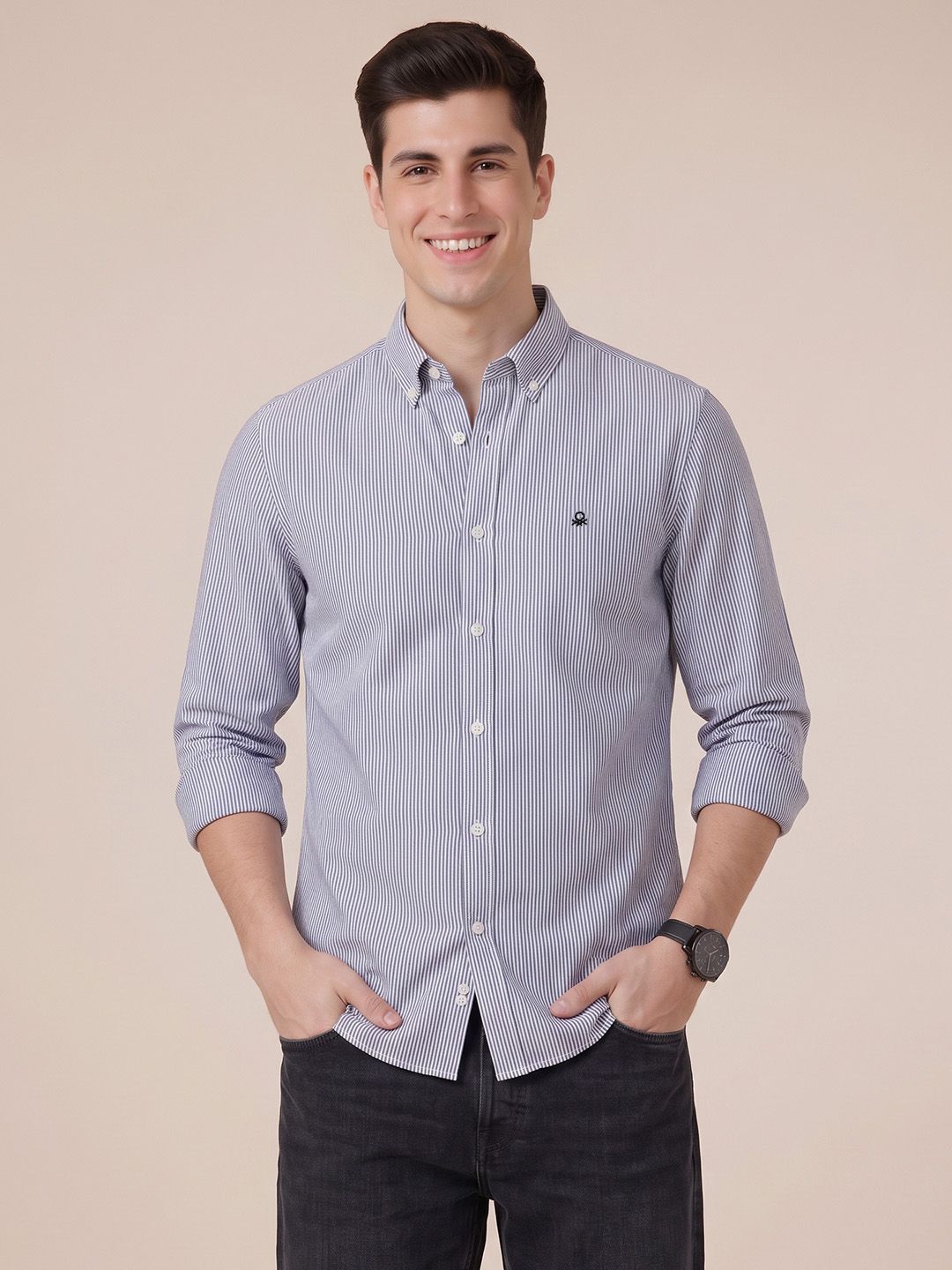 United Colors of Benetton Button-Down Striped Casual Shirt-image-5