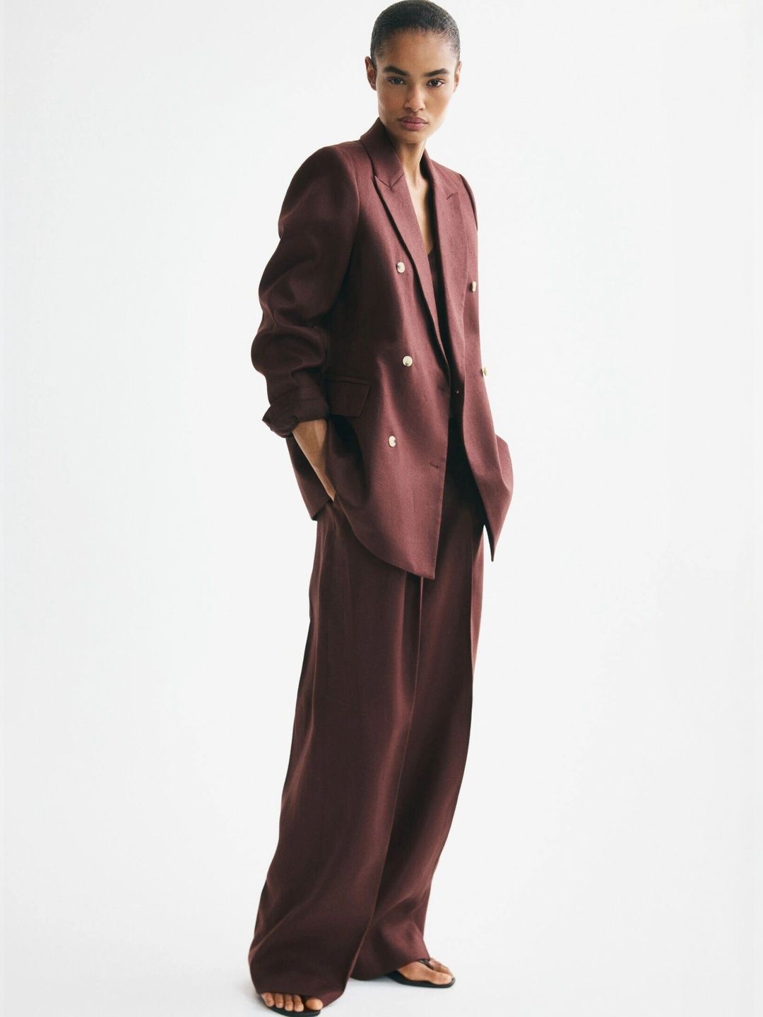 H&M Double-Breasted Linen Blazer-picture-21