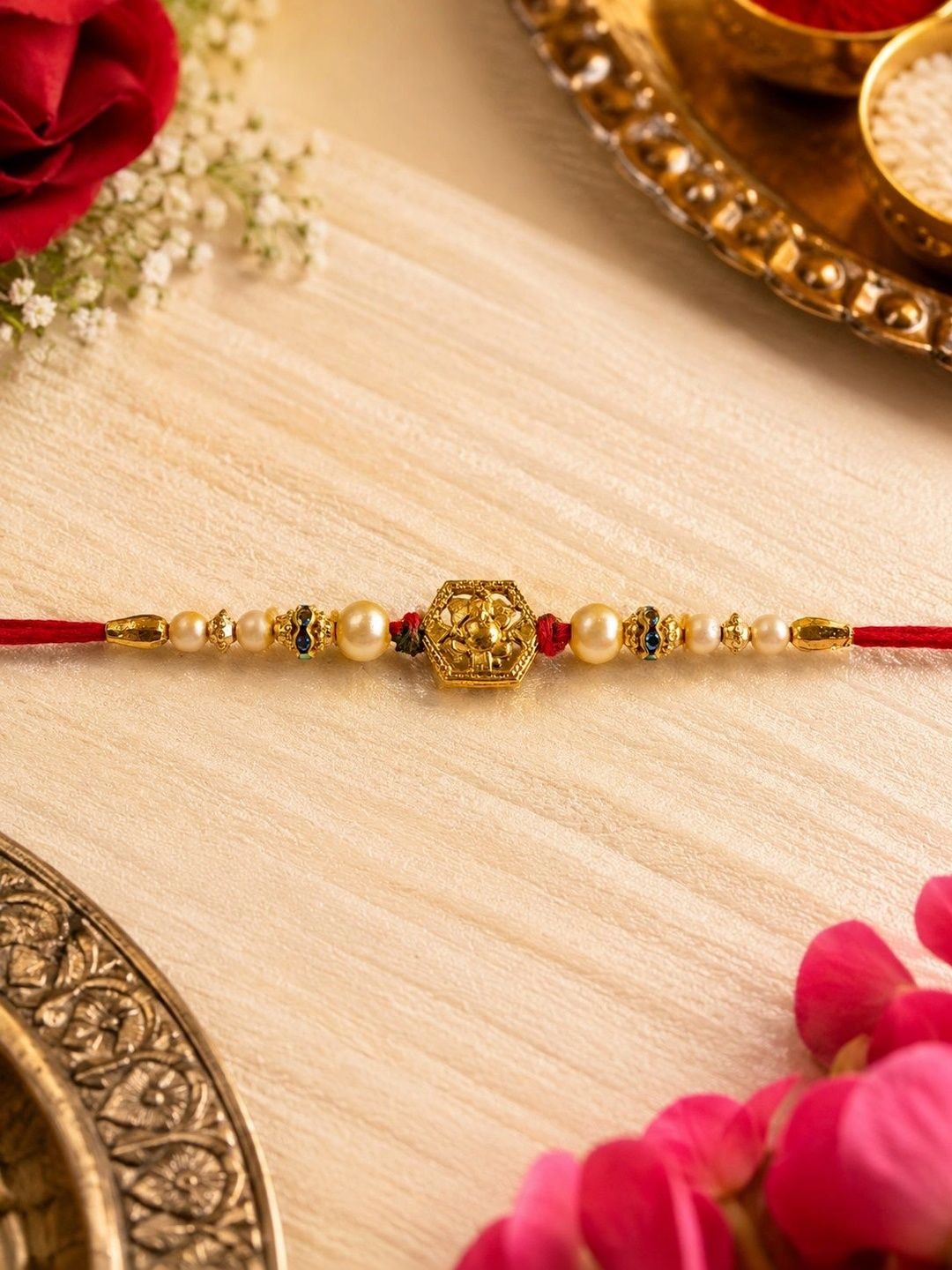 Anouk 3Pcs Rakhi With Roli Chawal-picture-26