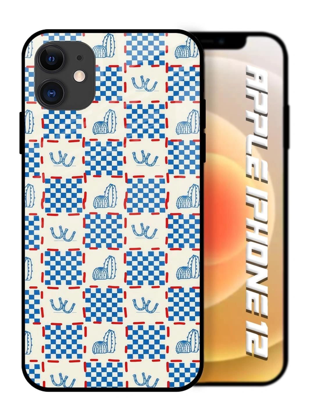 QRIOH Geometric Printed iPhone 12 Back Case Mobile Accessories-picture-48