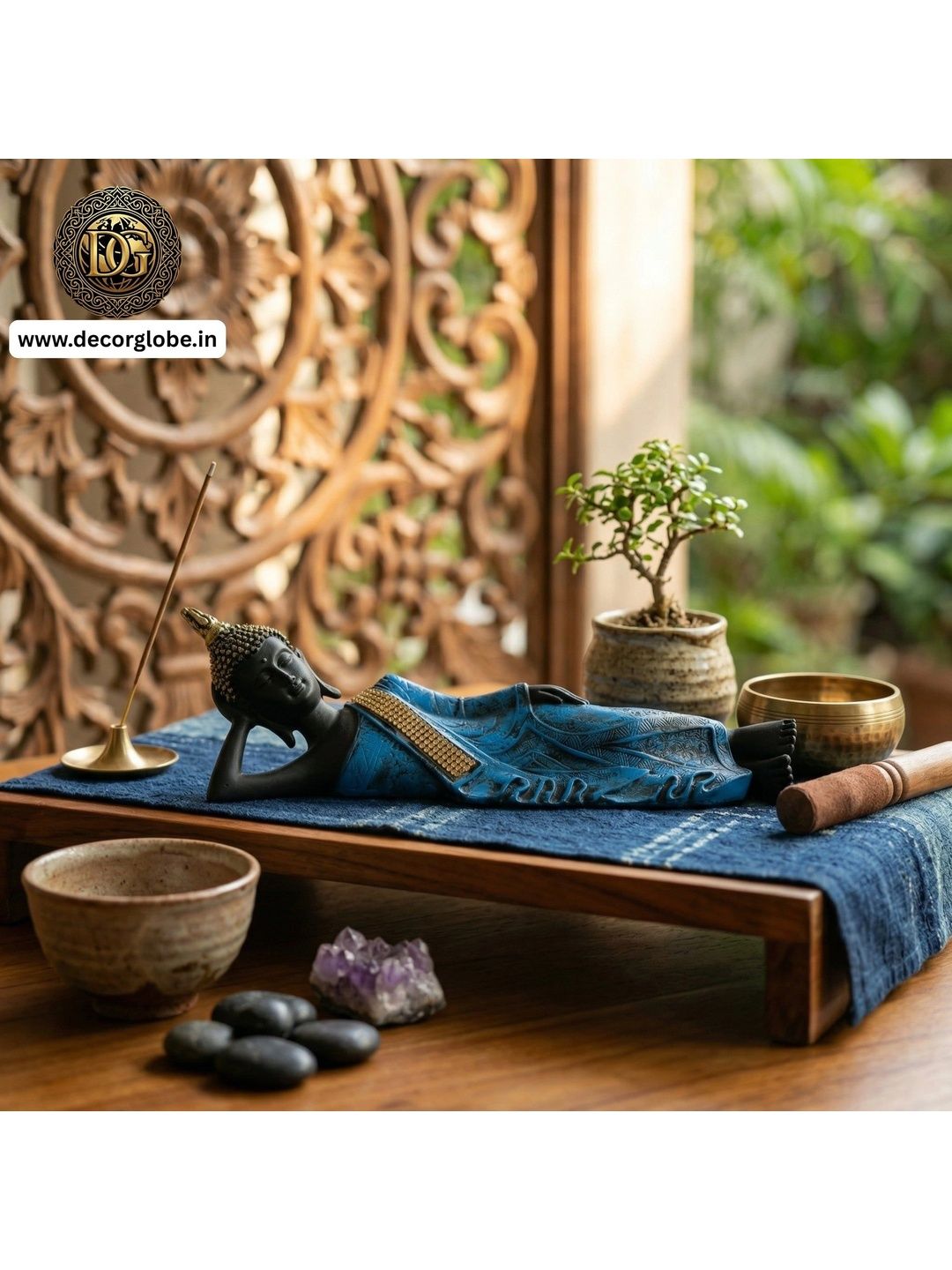 DecorGlobe Blue Buddha Figurine Showpiece-image-46
