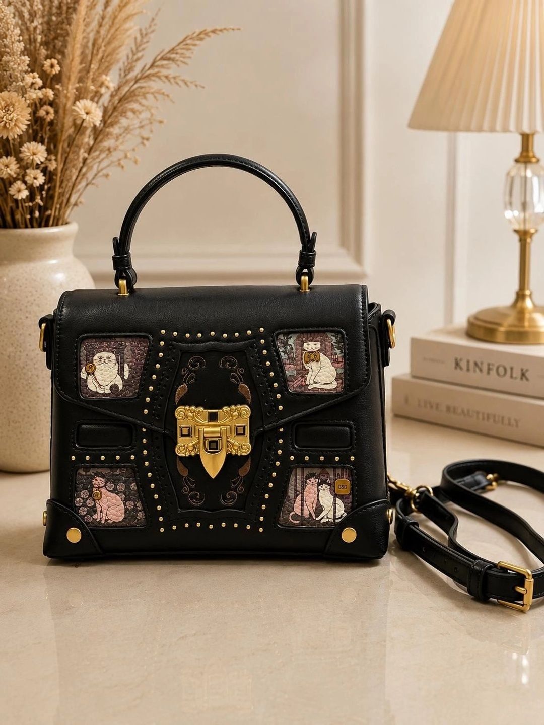 Varshele Luxe Animal Printed Leather Structured Handheld Bag-picture-17