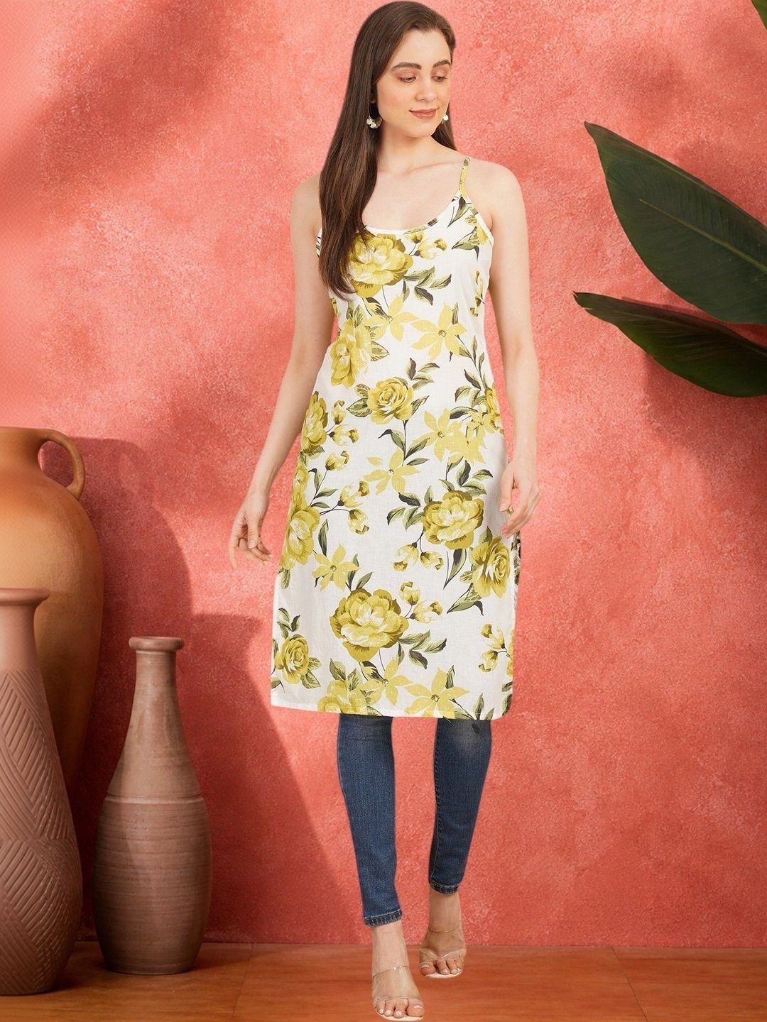 Sangria Floral Printed Pure Cotton Blend Khadi Kurti-picture-23