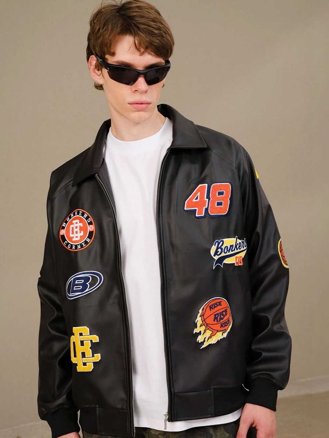 Bonkers Corner Men Bomber with Patchwork Jacket-picture-12