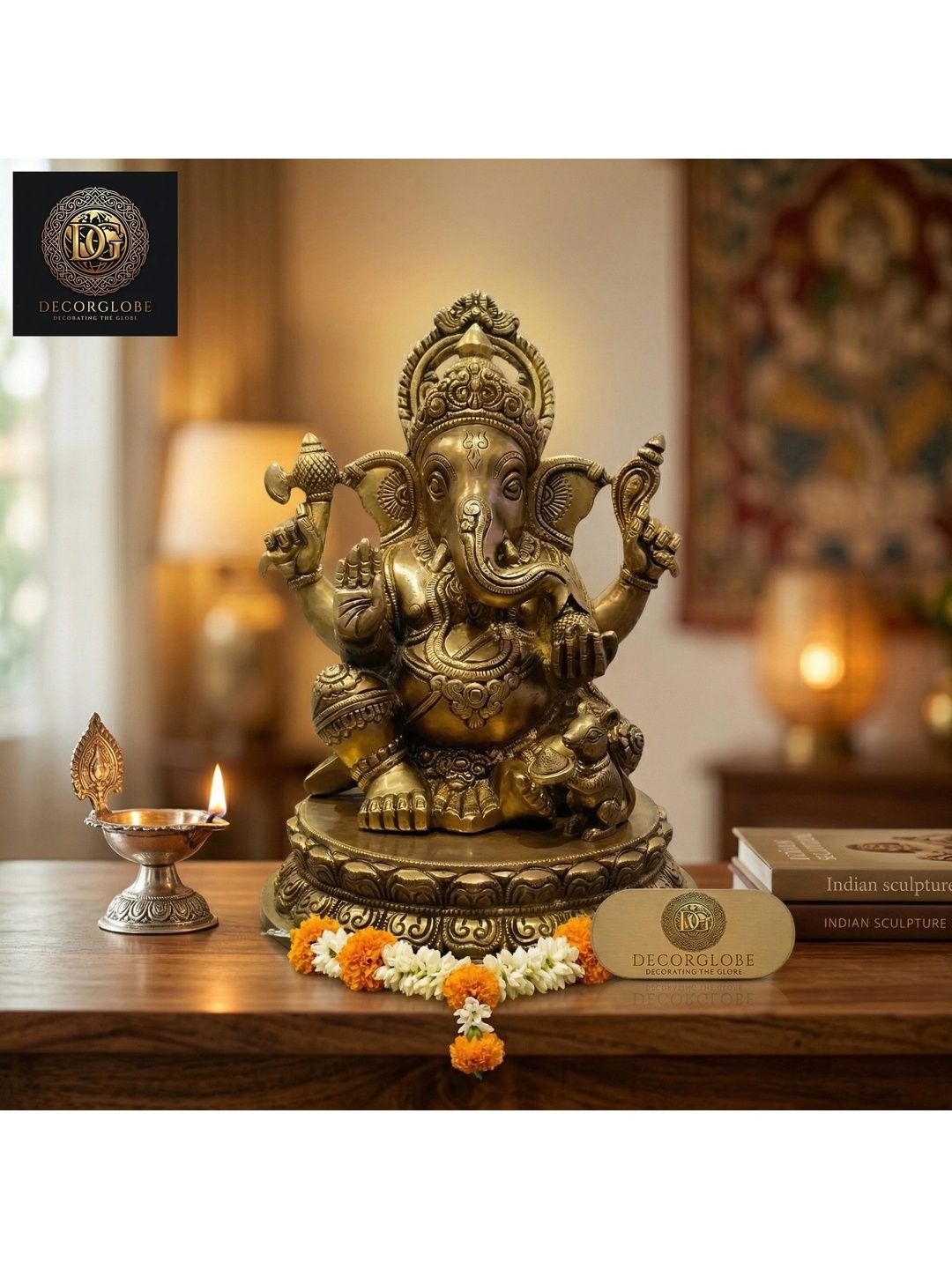 DecorGlobe Gold-Toned Religious Idol Showpiece-image-40