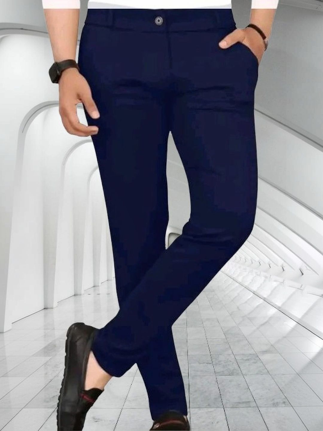 Nk staylish Men Smart Slim Fit Trousers-picture-23
