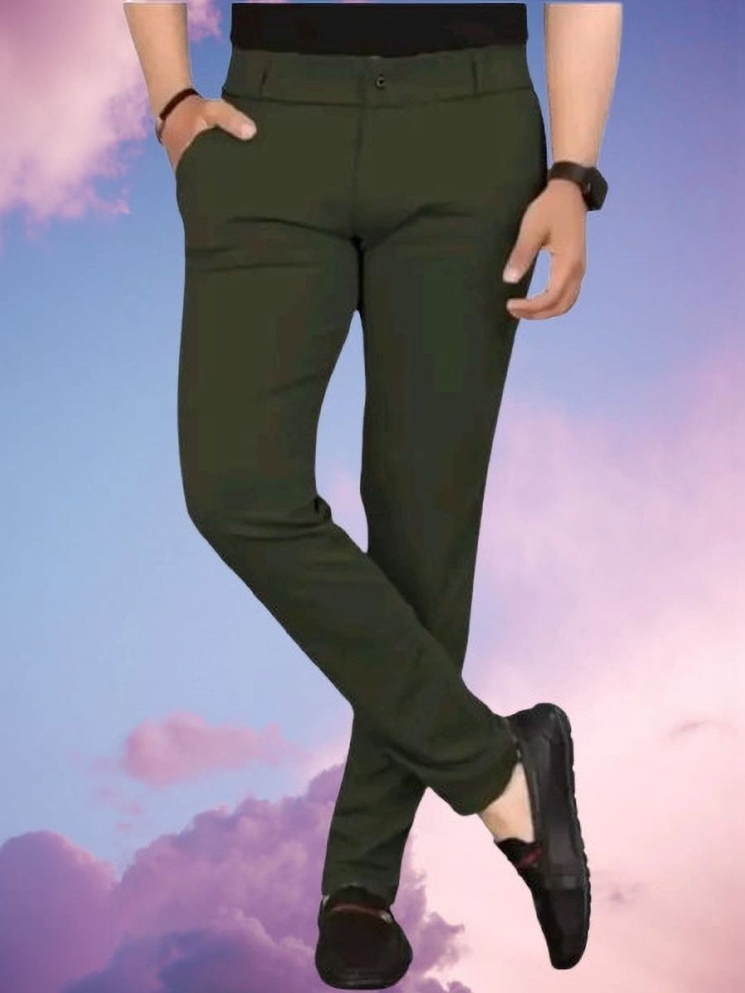 Nk staylish Men Smart Slim Fit Easy Wash Trousers-picture-34