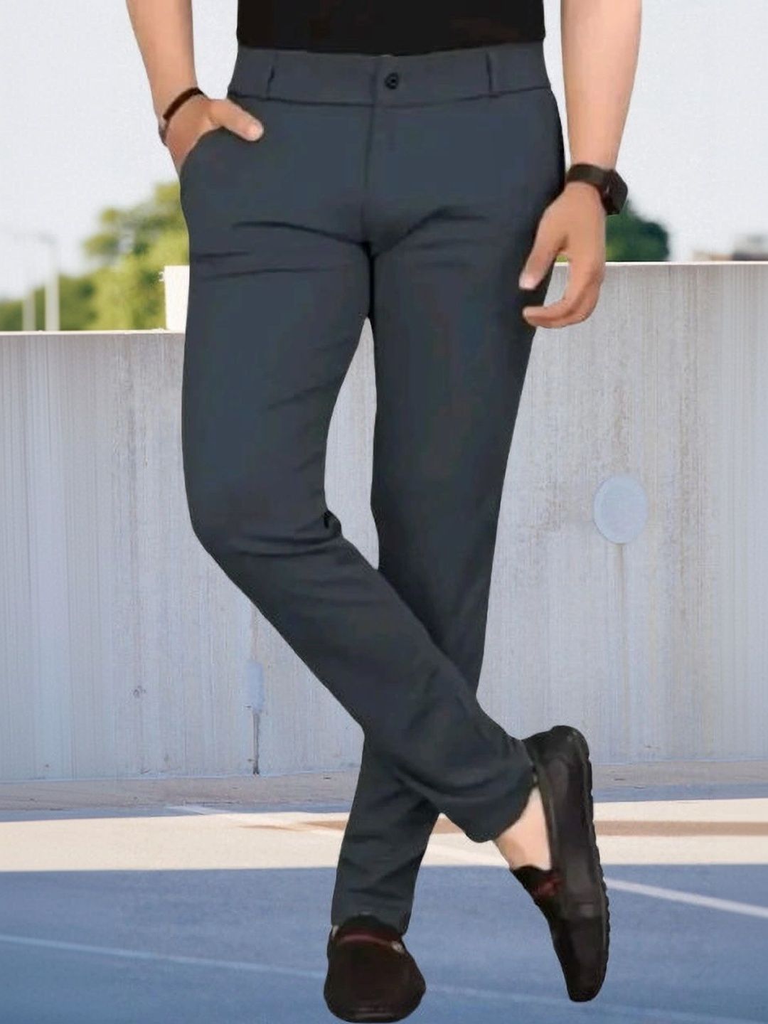 Nk staylish Men Smart Slim Fit Trousers-picture-53