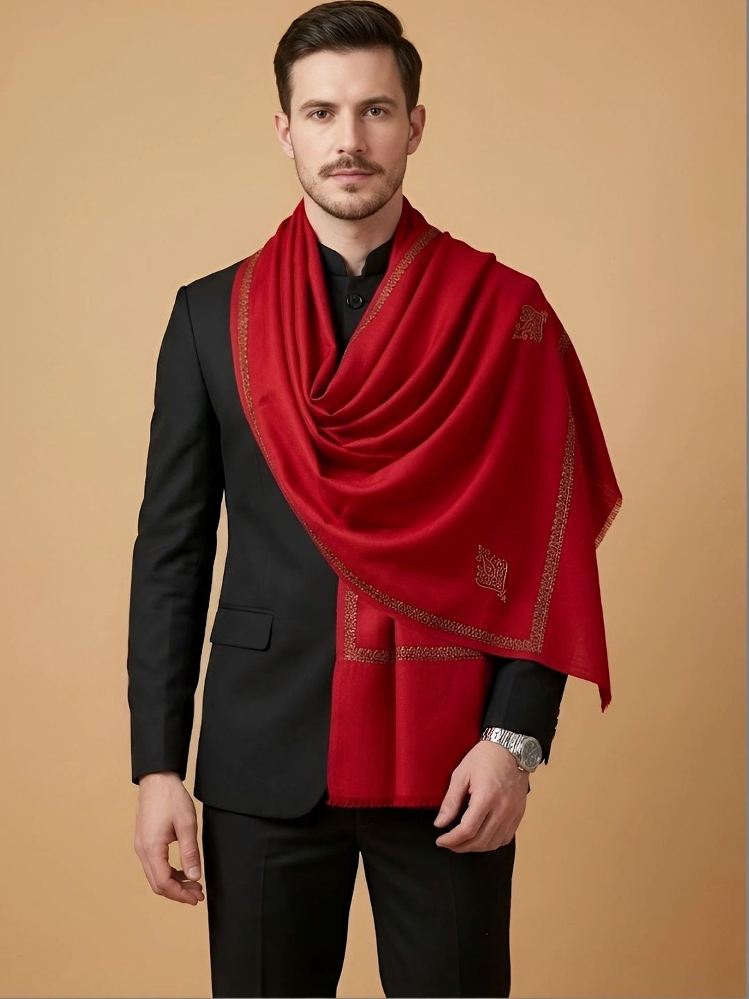MUFFLY Men Embroidered Stole-picture-22
