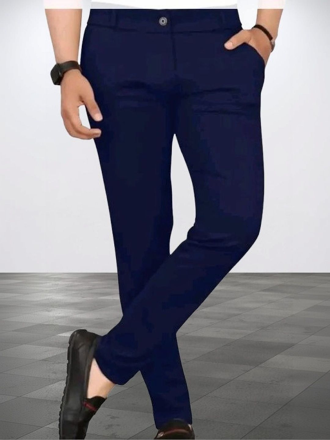 Nk staylish Men Smart Slim Fit Easy Wash Trousers-picture-43