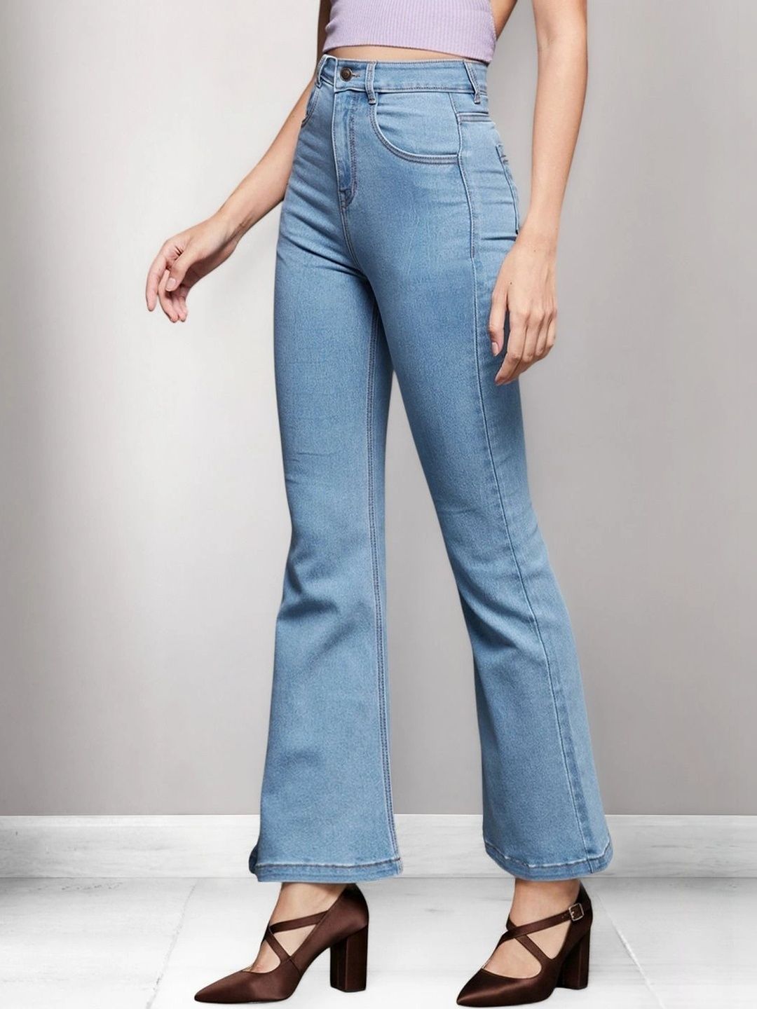 Miss Chase Women Bootcut High-Rise Heavy Fade Stretchable Jeans-picture-35