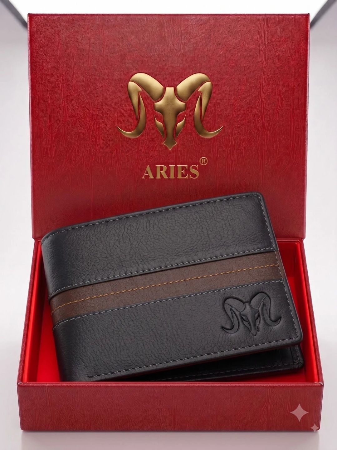Aries Men Colourblocked Leather Two Fold Wallet-picture-27