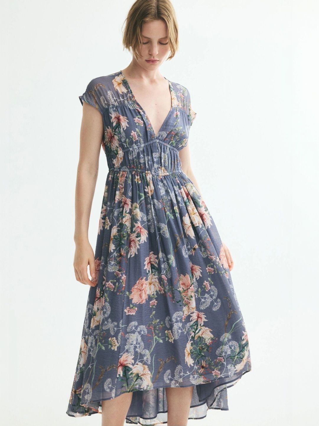 H&M Floral Print A-Line Midi Dress-picture-29