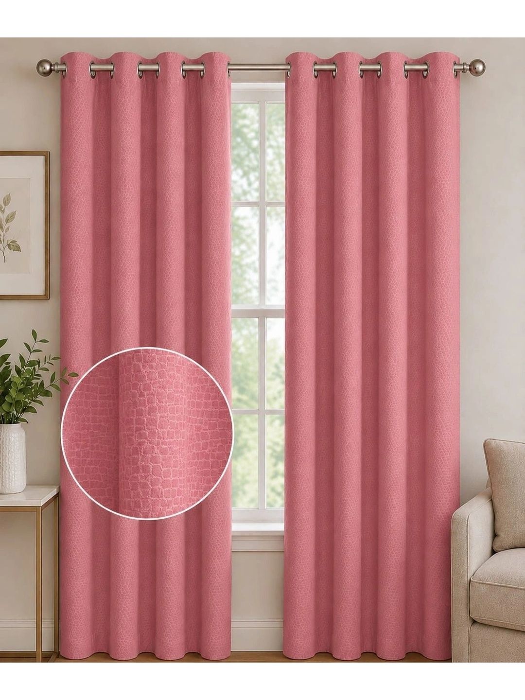VRINDAKUL Multicoloured Set of 2 Sheer Window Curtain-picture-42