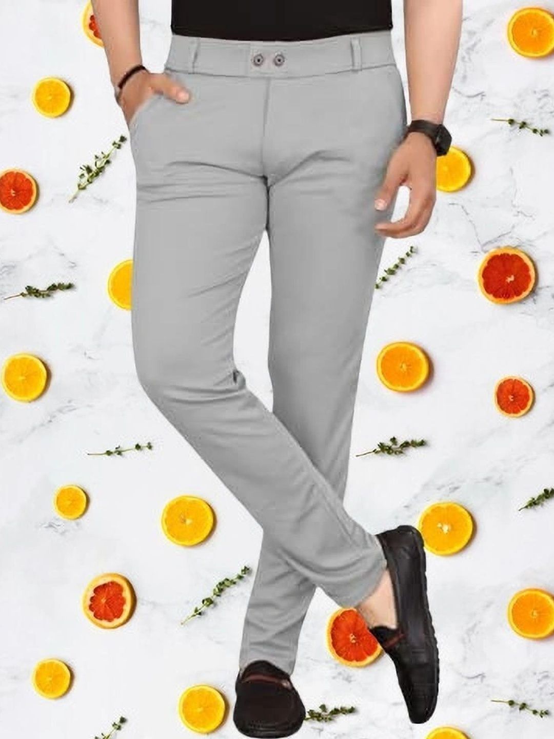 Nk staylish Men Smart Slim Fit Easy Wash Trousers-picture-35