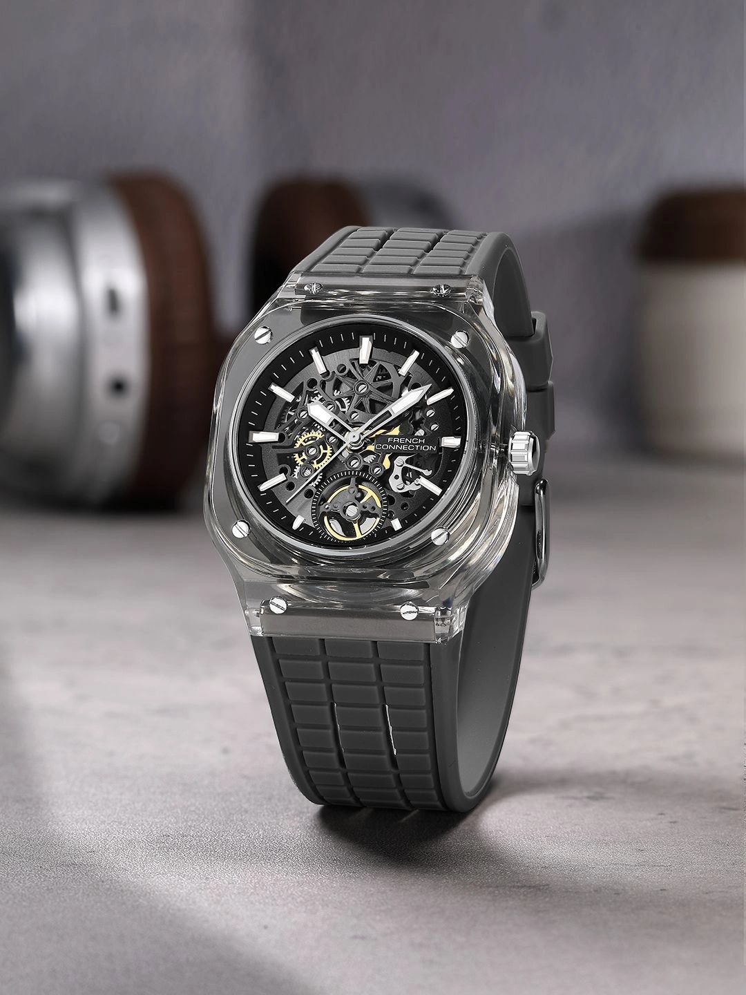 French Connection Men Skeleton Dial & Straps Analogue Automatic Watch FCG01GR-picture-29