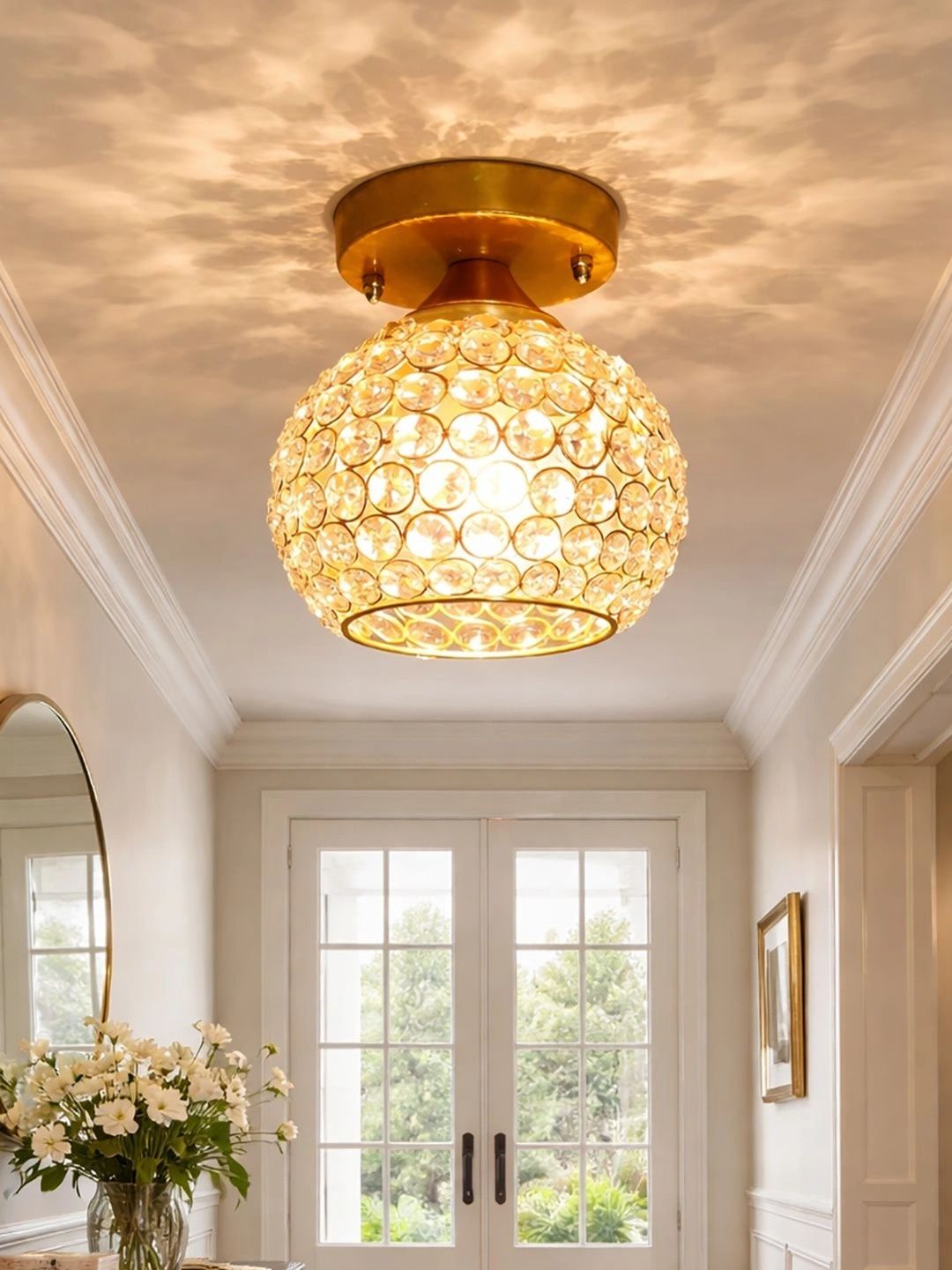 Decorcity Gold-Toned Textured Contemporary Ceiling Lamp-picture-12