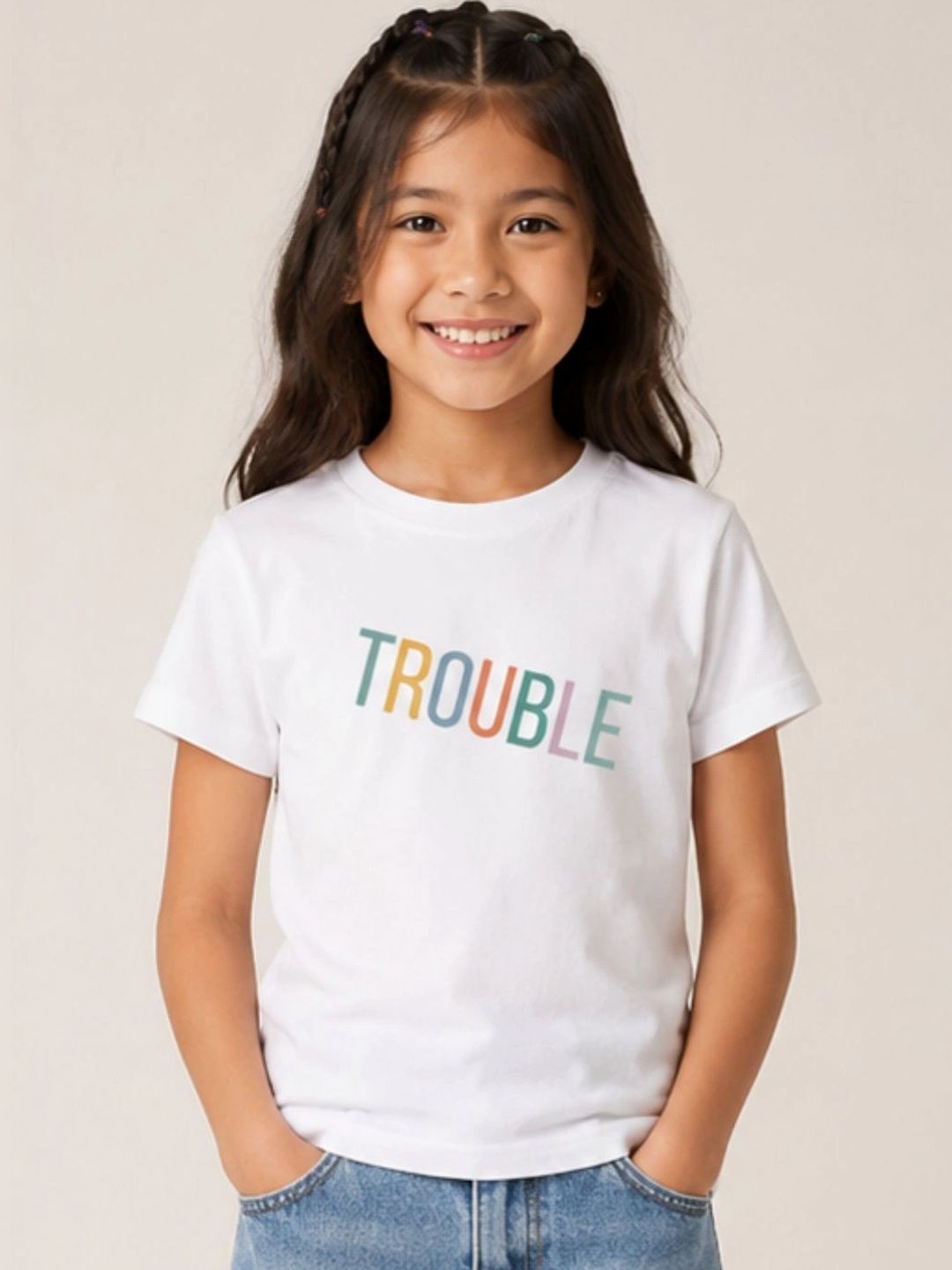YAK YAK Girls Typography Printed Organic Cotton T-shirt-picture-38