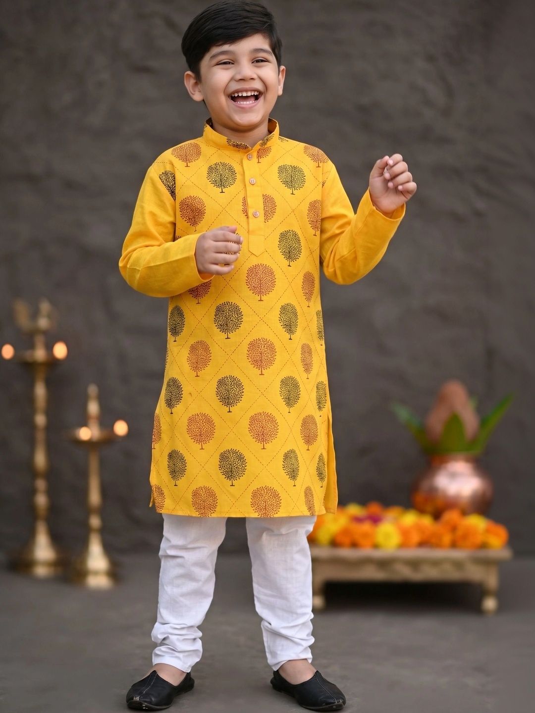 AHLAN APPARELS Boys Ethnic Motifs Printed Regular Kurta with Churidar-picture-46