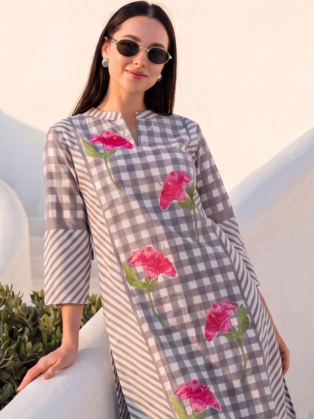 Indo Era Women Printed Regular Pure Cotton Kurta with Trousers-picture-38