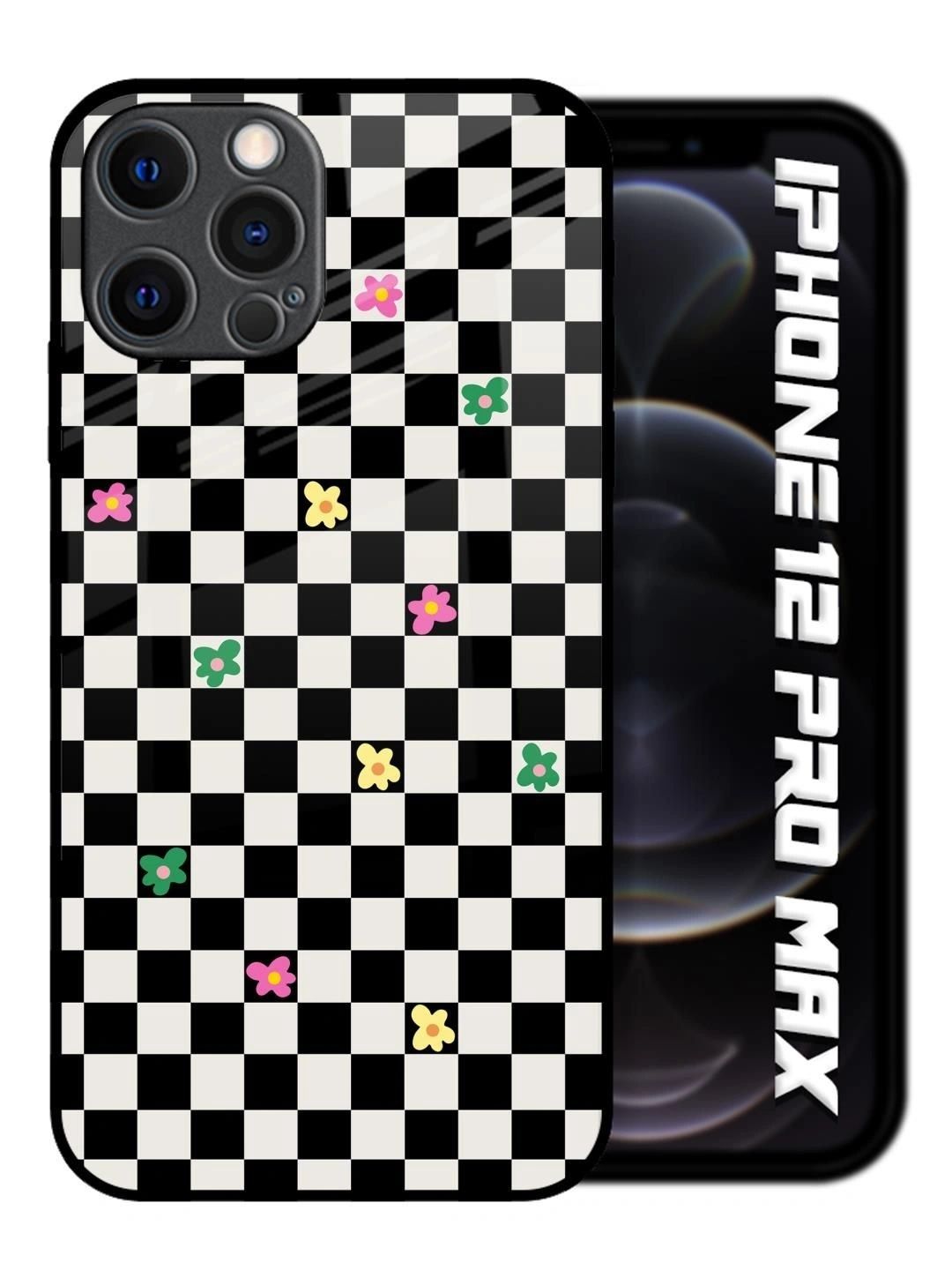 QRIOH Geometric Printed iPhone 12 Pro Max Back Case Mobile Accessories-picture-41