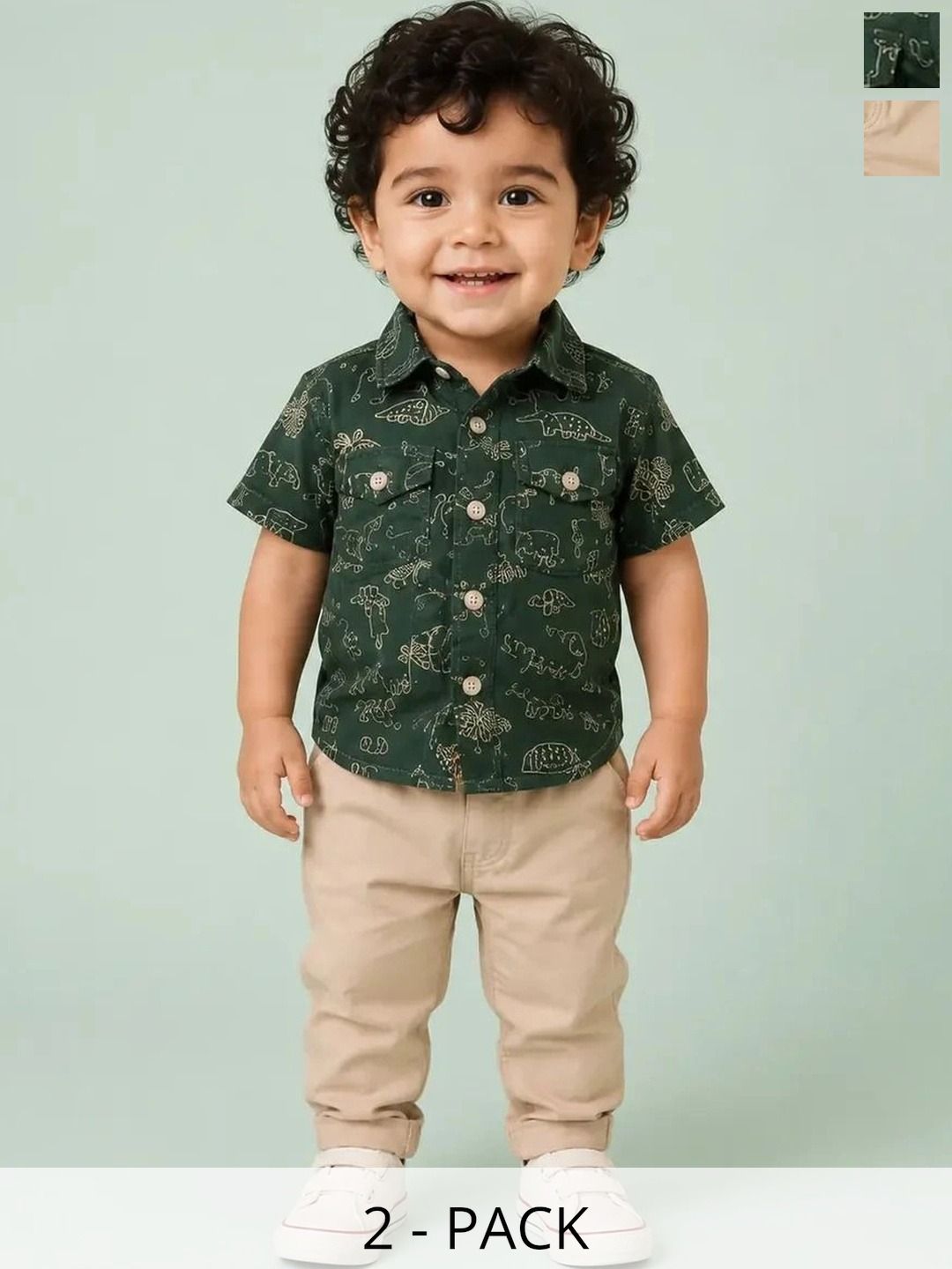Bloomup Boys Printed Shirt with Trousers-picture-25