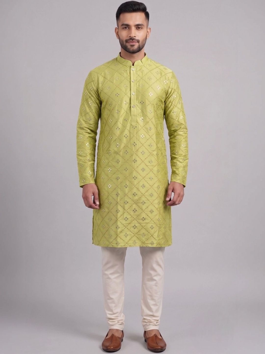 Anouk Men Ethnic Motifs Embellished Mirror Work Kurta-picture-21