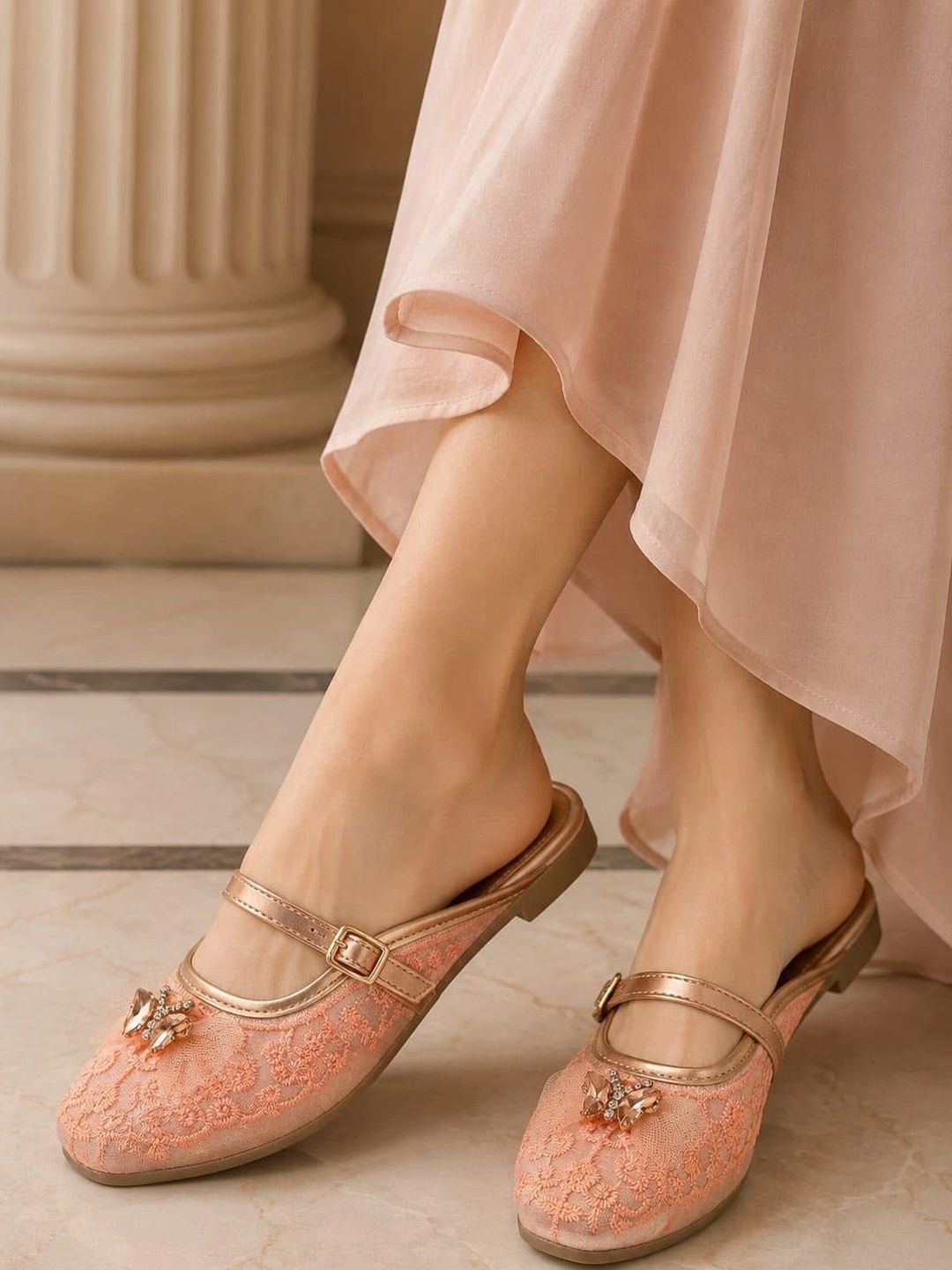 ZORILUXE Women Embellished Mules Flats-image-14