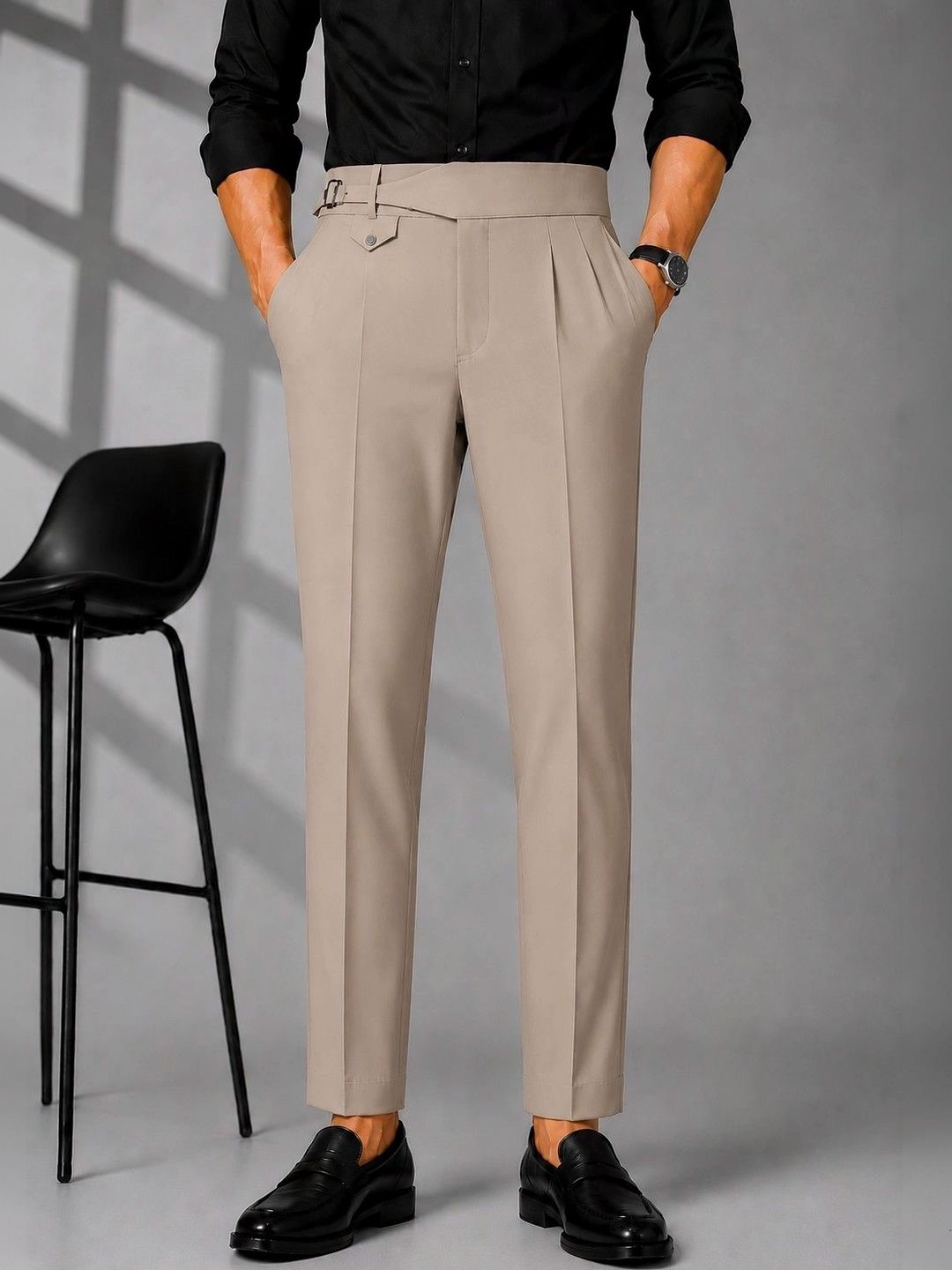 el cielo Men Tailored Easy Wash Pleated Trousers-picture-25