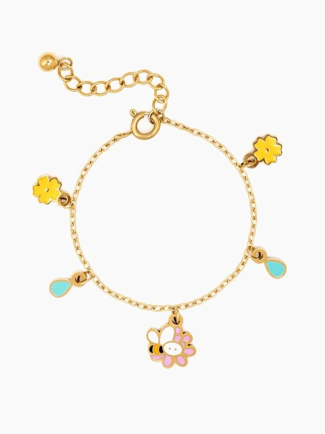 SWASHAA Unisex Kids Enamelled Gold-Plated Charm Bracelet-picture-31