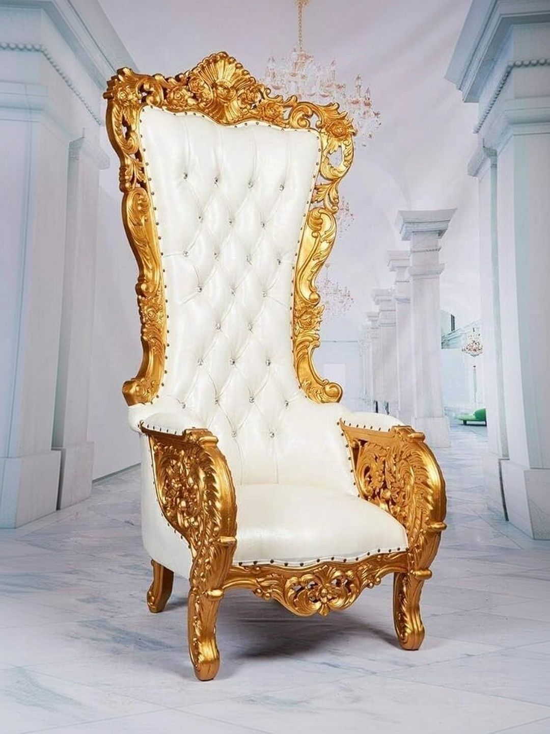 Soul craft White Textured Wooden Lounge Chair-image-5