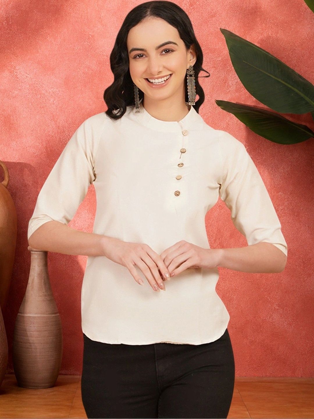 Sangria Pure Cotton Blend Khadi Kurti-picture-49
