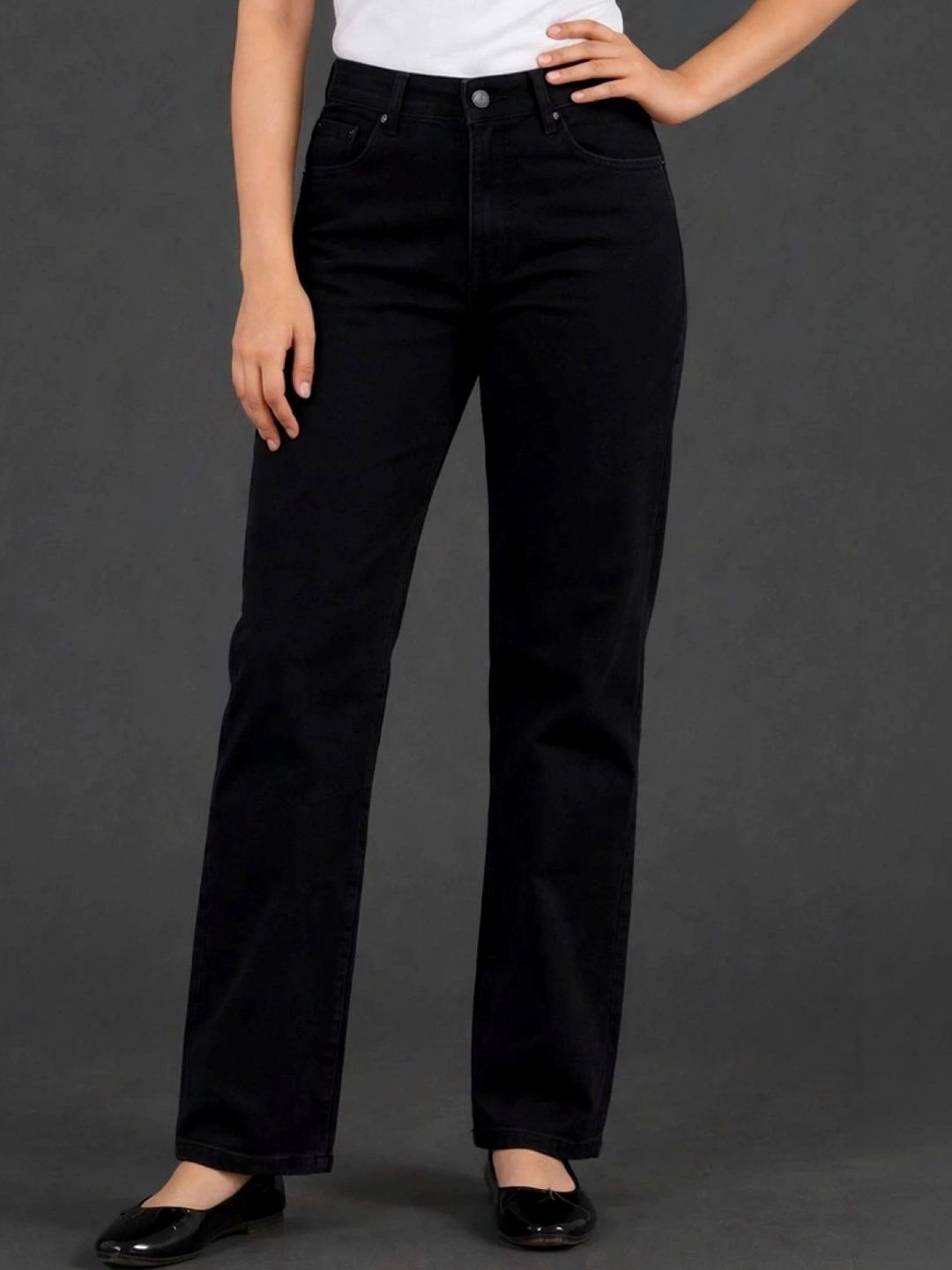 HERE&NOW Women Classic Regular Fit Mid-Rise Stretchable Jeans-picture-19