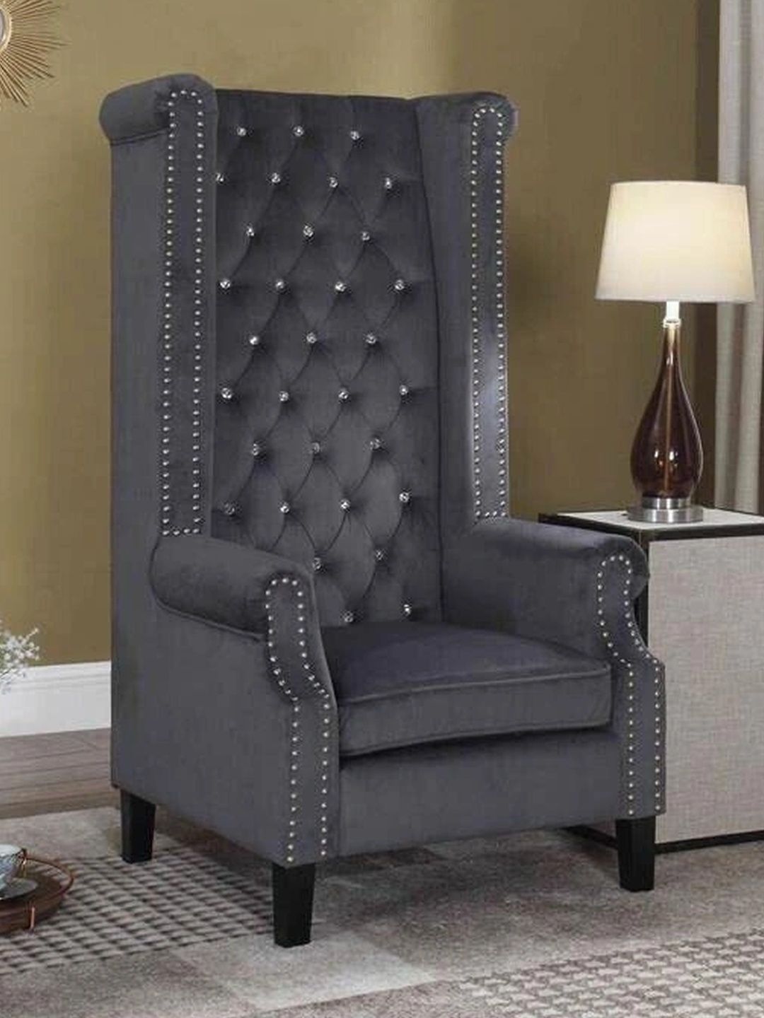 INDIAWOODMART Grey Wooden Lounge Chair-picture-32