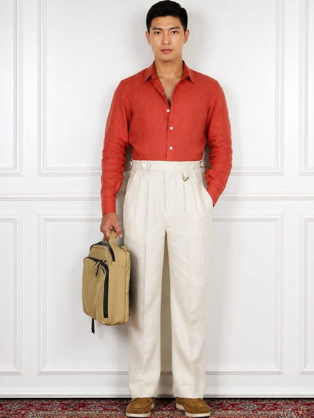 VELVIORE Men Comfort High-Rise Pleated Trousers-picture-21