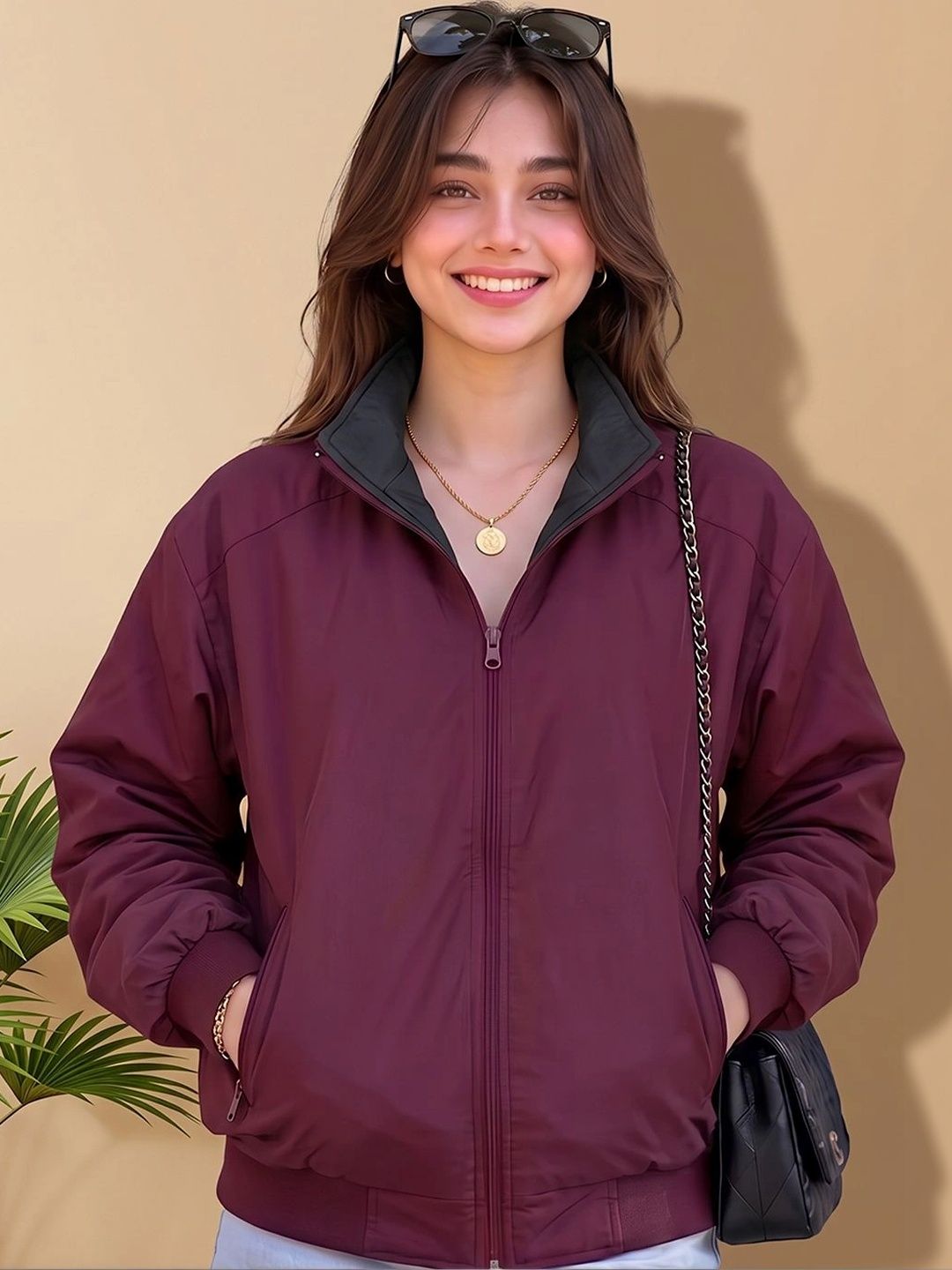 Moda Rapido Women Reversible Bomber Jacket-picture-15