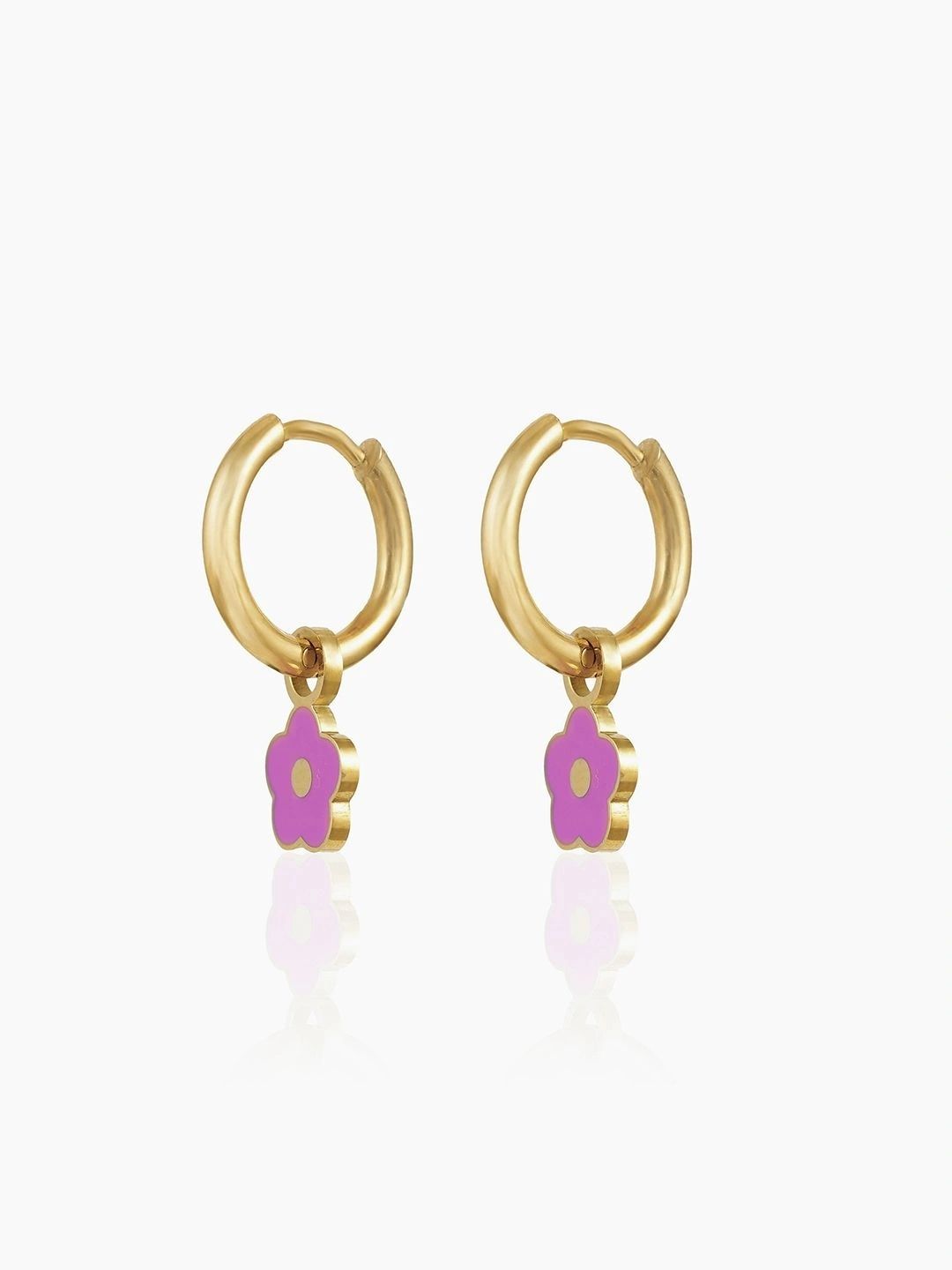 SWASHAA Floral Hoop Earrings-picture-12