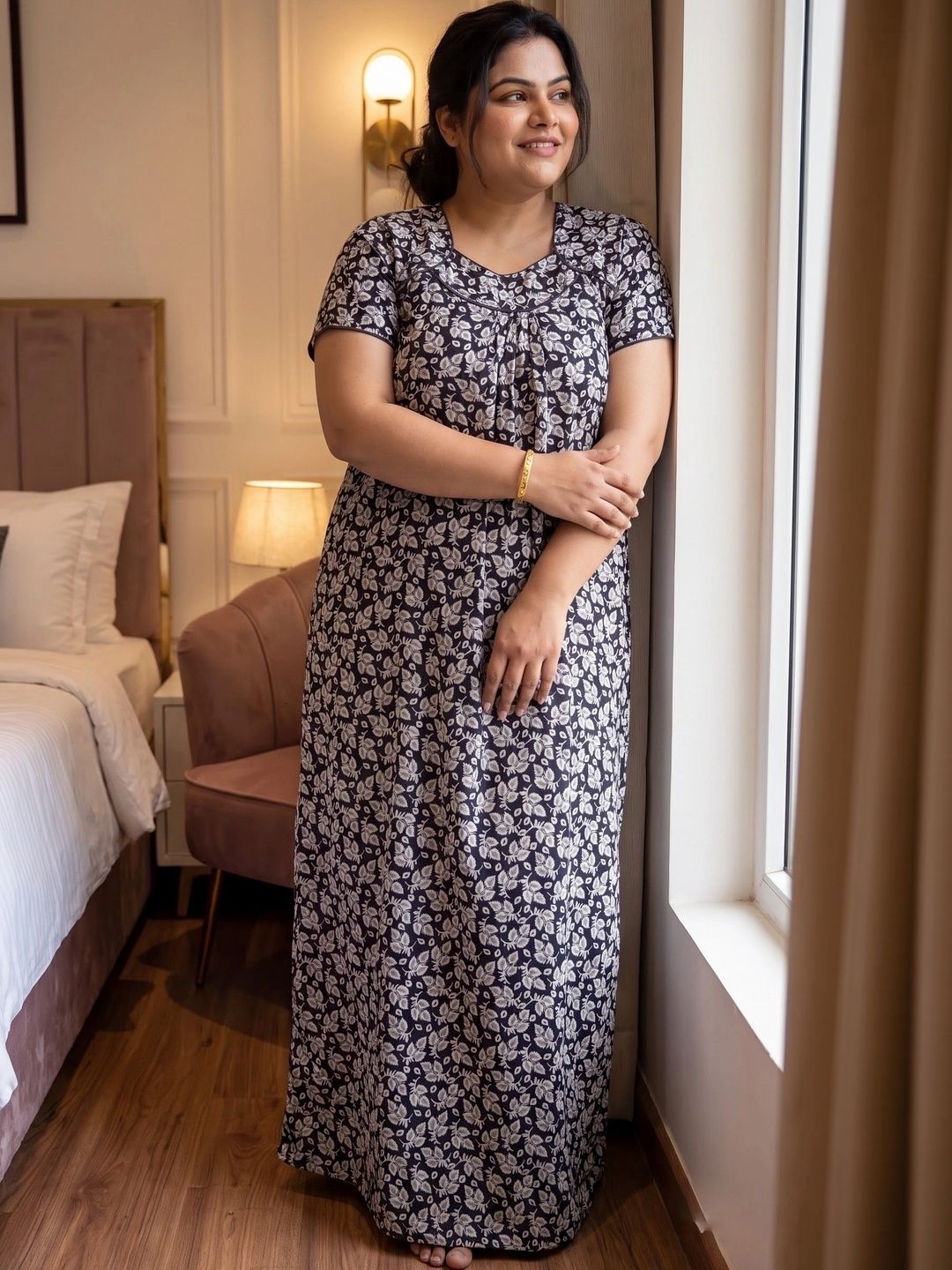 SENSLIFE Printed Maxi Nightdress-picture-44