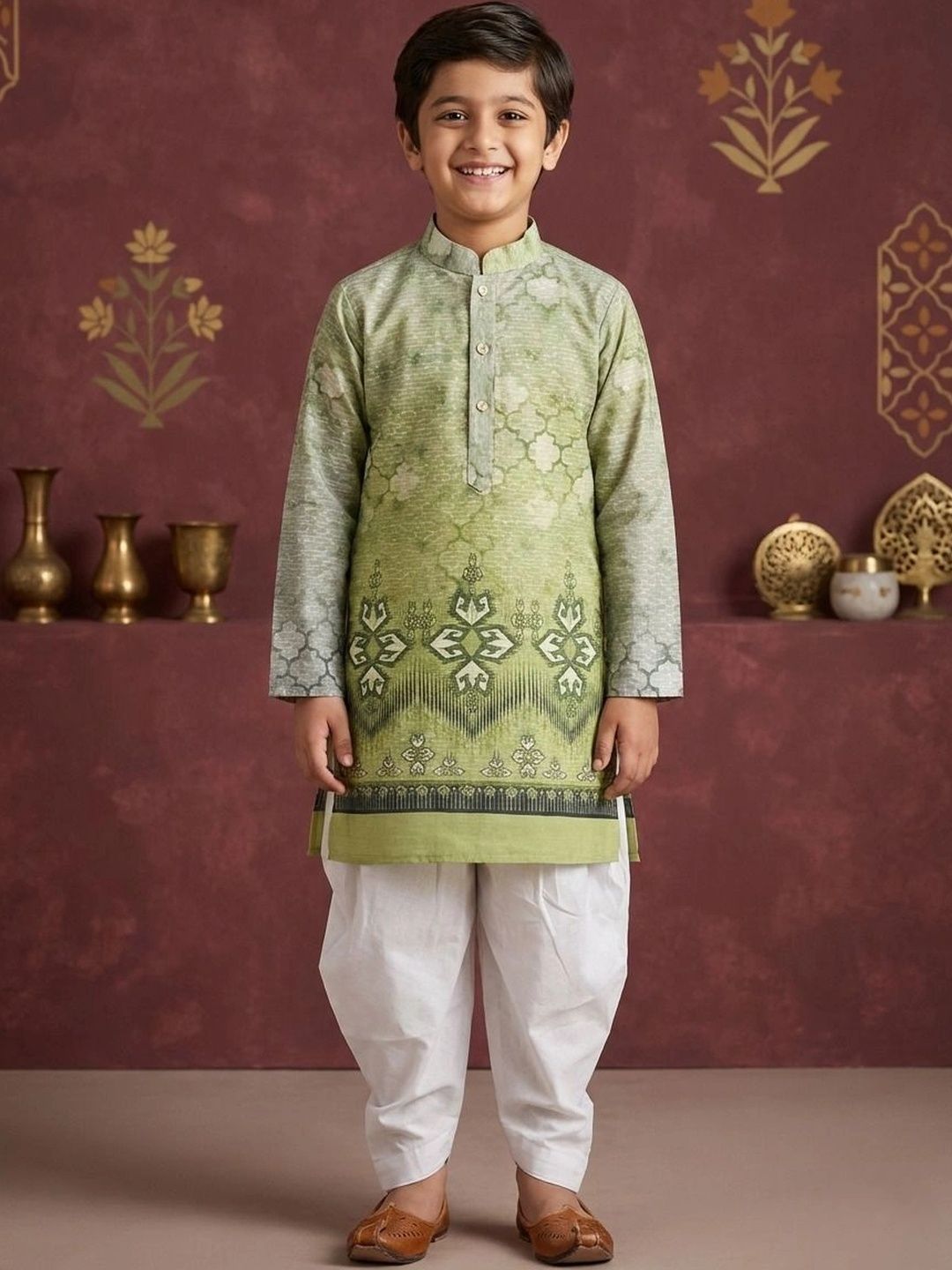 BAESD Boys Ethnic Motifs Printed Regular Kurta with Dhoti Pants-picture-41