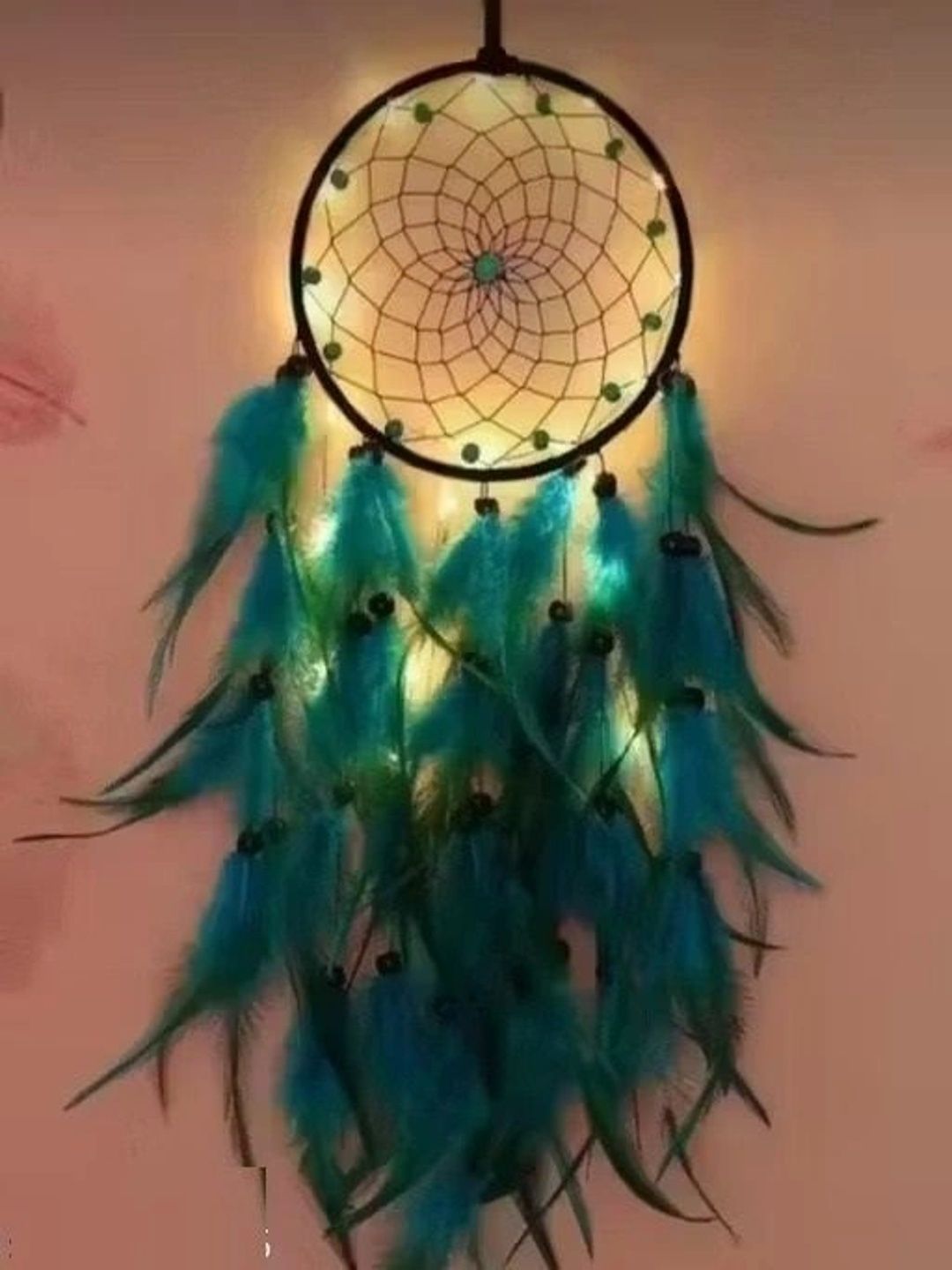 Good Aura Store Blue Self-Designed Circular Handcrafted Bohemian Windchimes-image-15