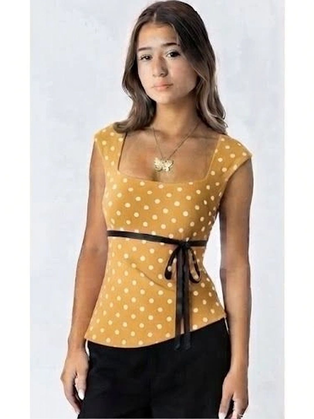 HOMODA Polka Dot Print Cotton Top-picture-26
