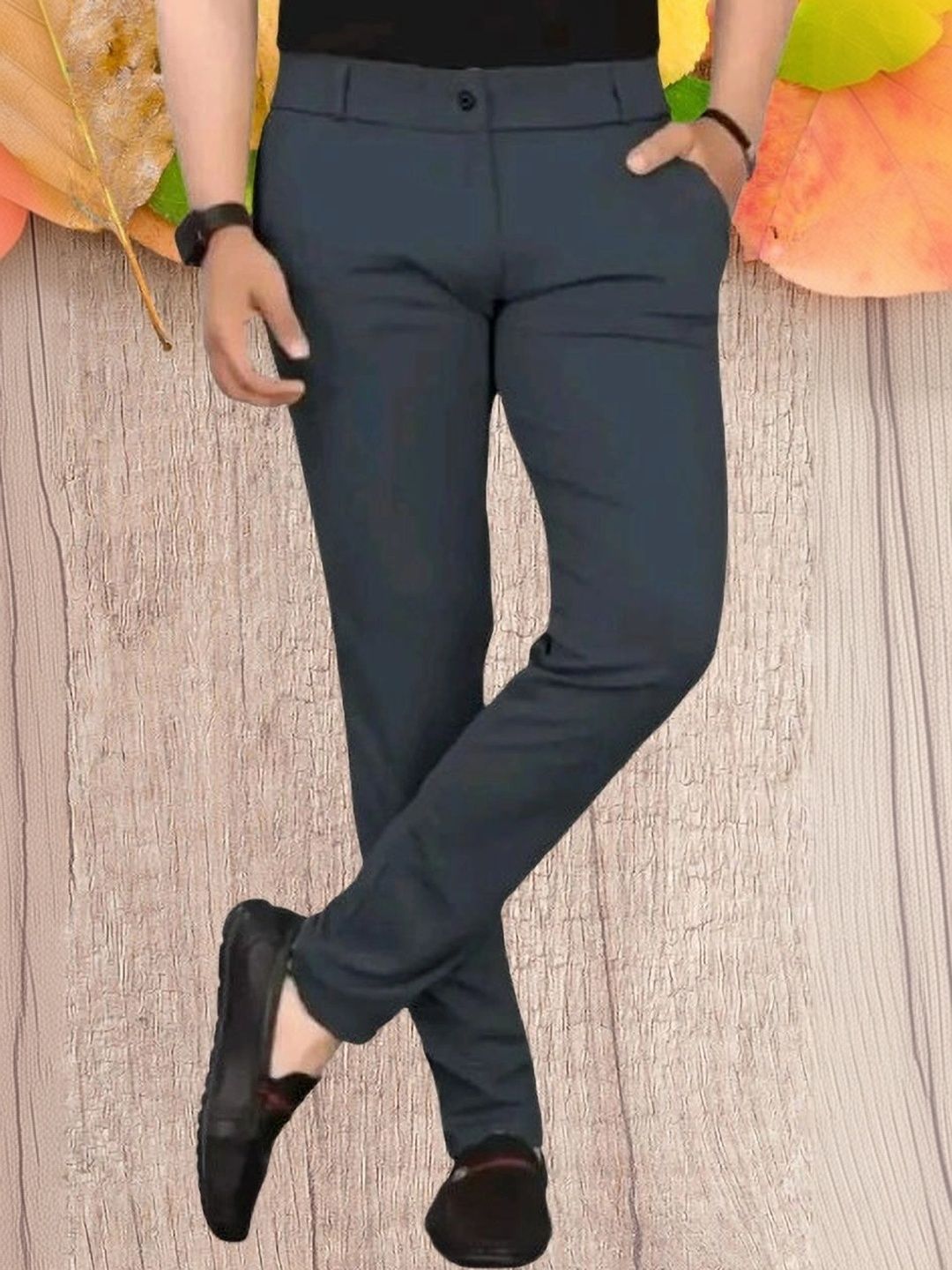Nk staylish Men Smart Slim Fit Easy Wash Trousers-picture-58