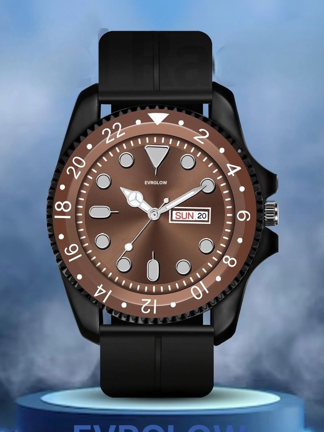 EVRGLOW Boys Dial & Stainless Steel Straps Analogue Date Aperture Watch EVM-019-BROWN-BLACK-STRAP-picture-32