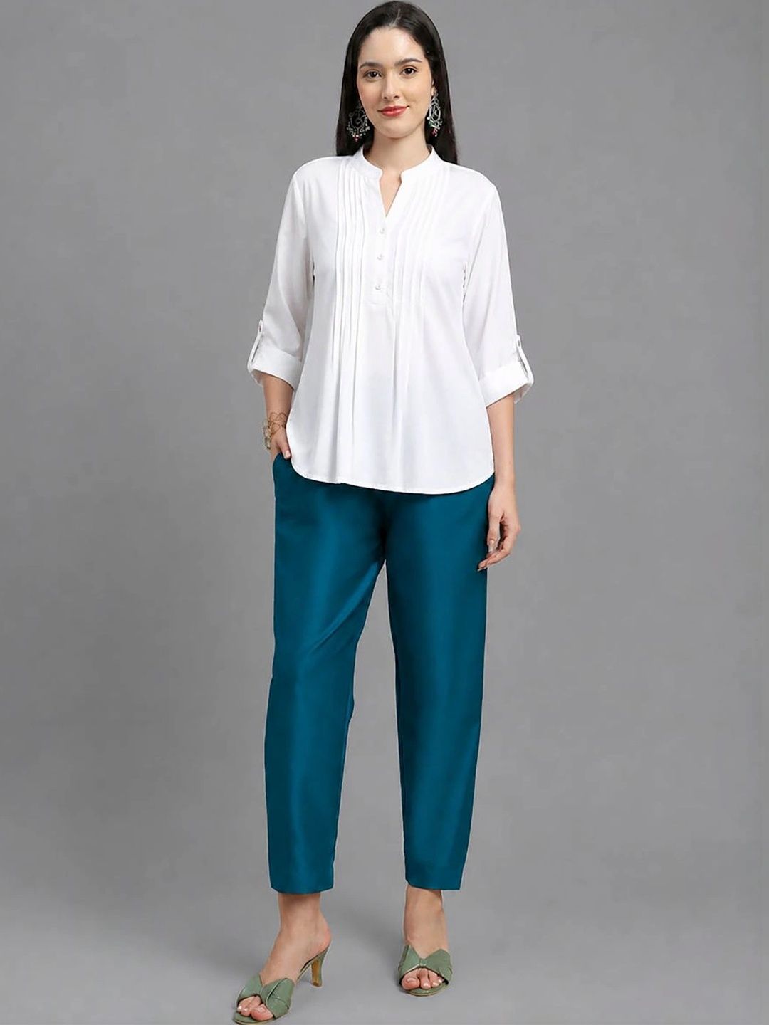 indian flower Women Original Straight Fit Trousers-picture-43