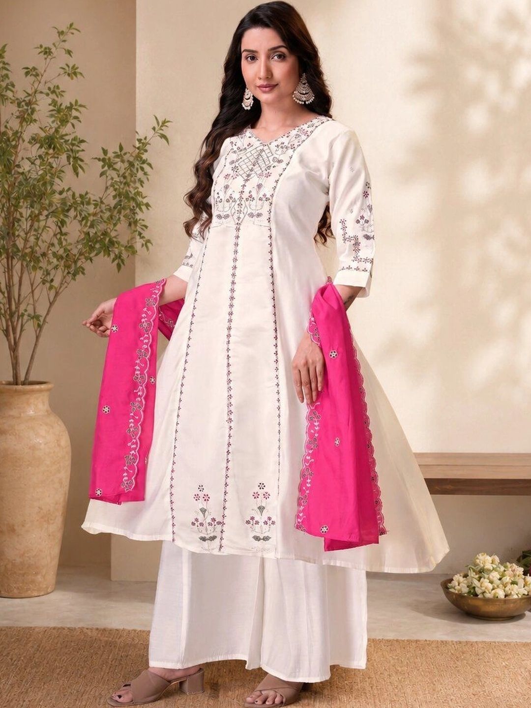 Dropped Ethnic Motifs Embroidered Thread Work Thread Work Kurti-picture-48